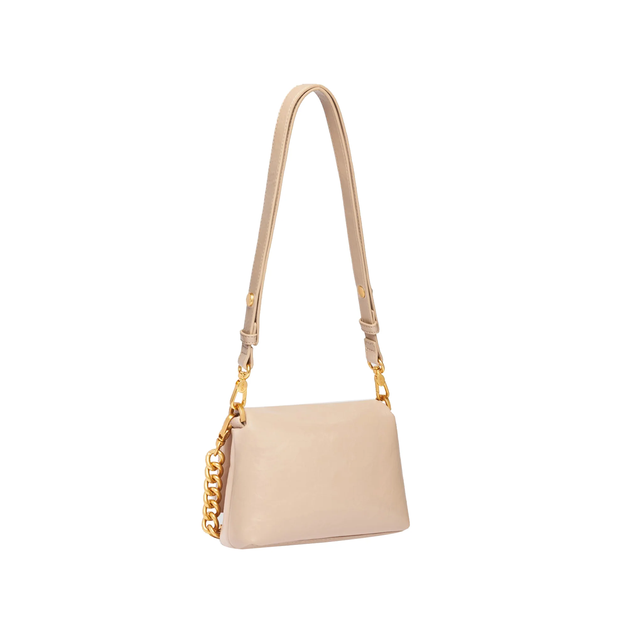 Borsa a spalla piccola LaPuffy tinta unita beige - Image 2