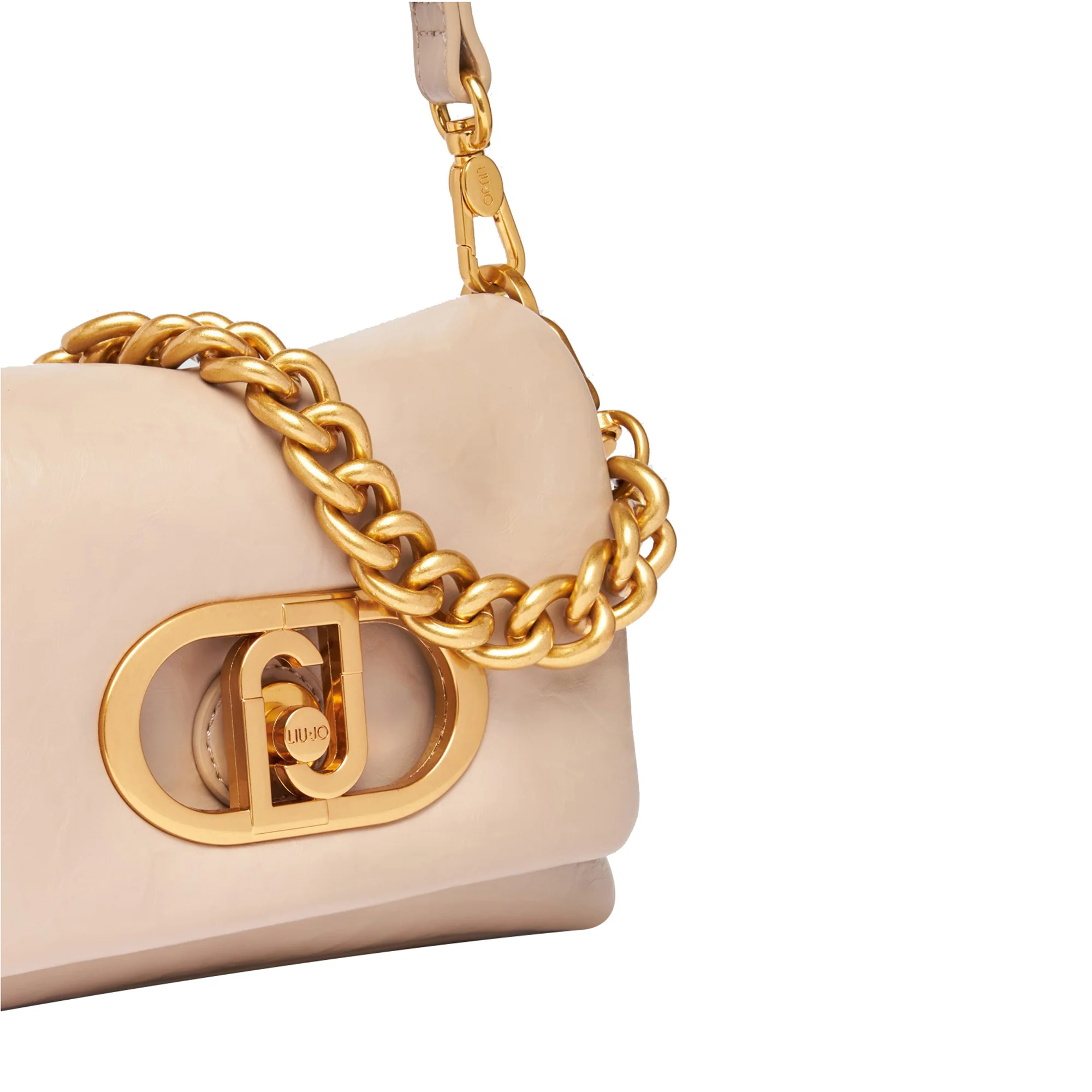 Borsa a spalla piccola LaPuffy tinta unita beige - Image 3
