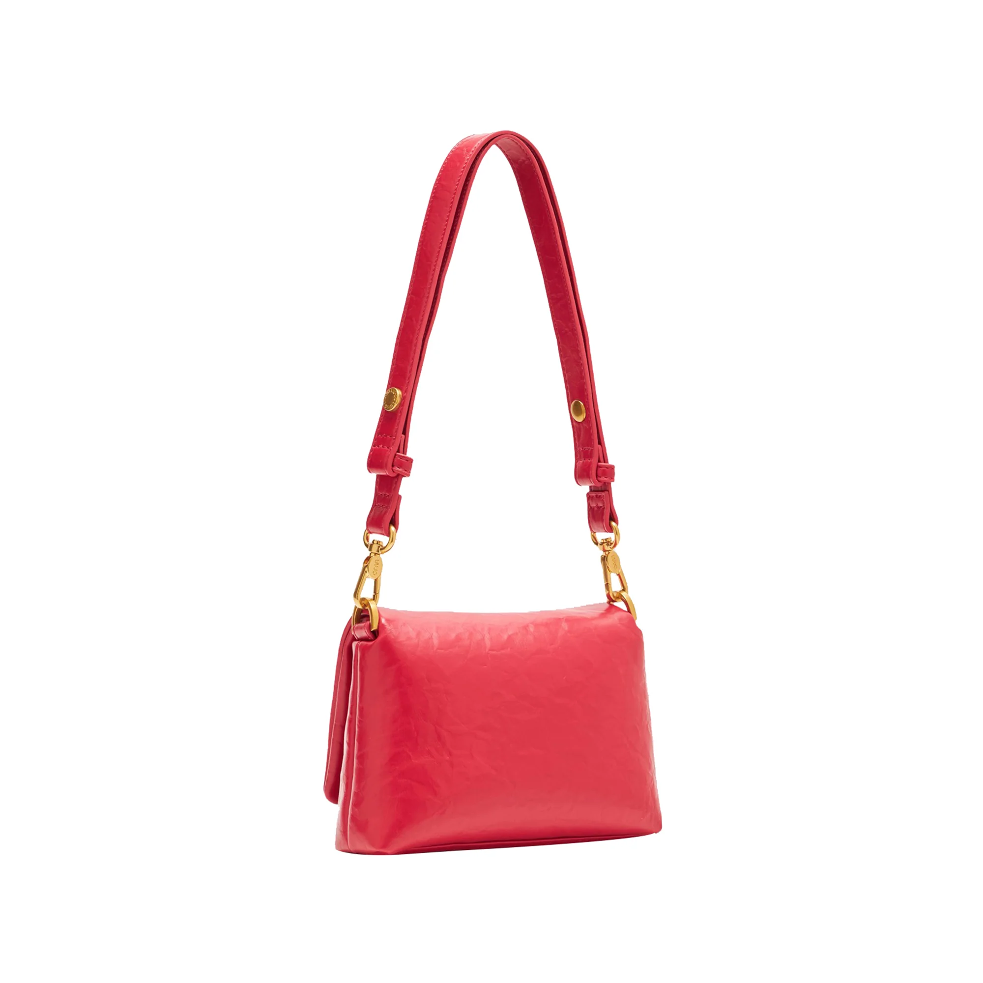 Borsa a spalla piccola LaPuffy tinta unita rossa - Image 2
