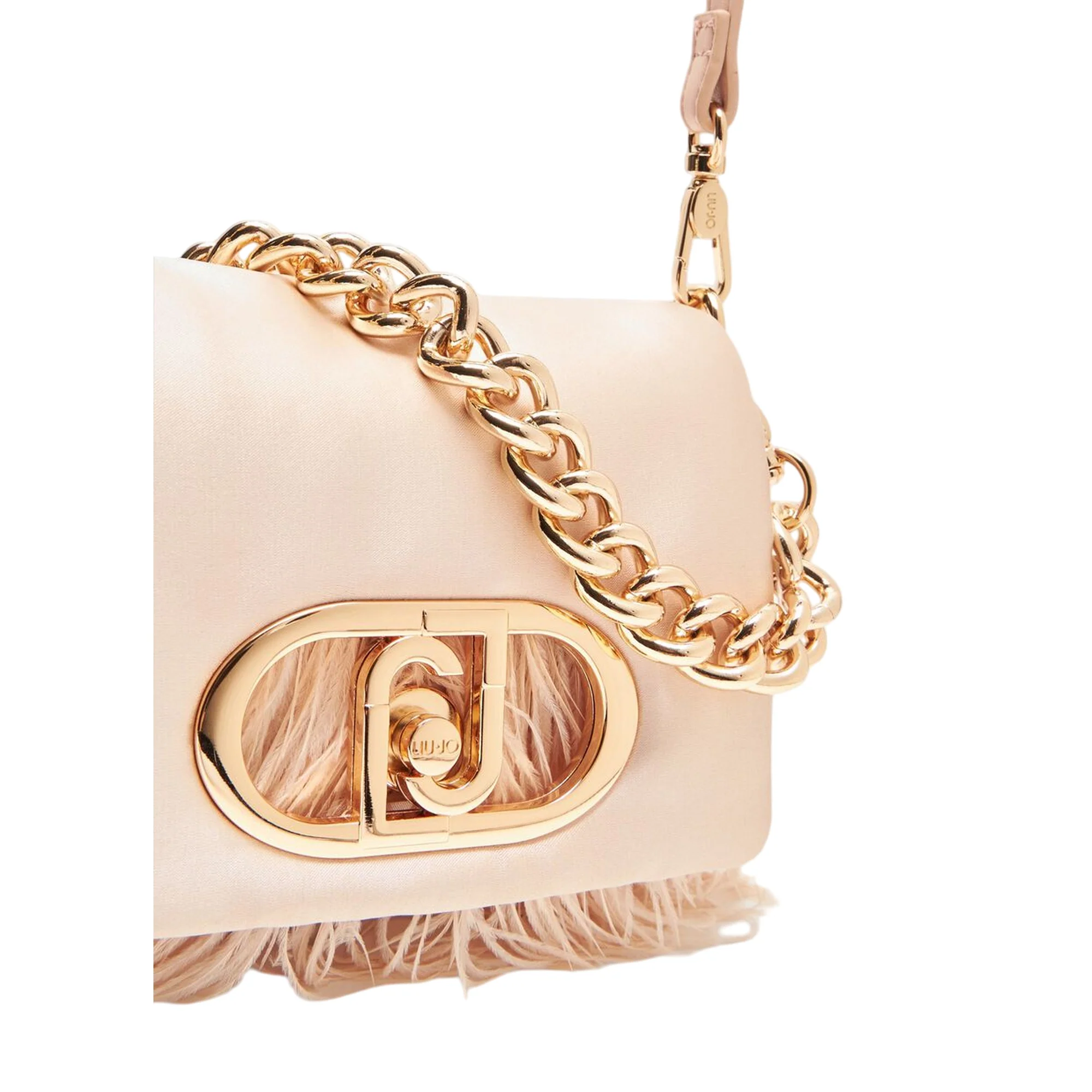 Borsa piccola a spalla LaPuffy con piume Rosa - Image 4