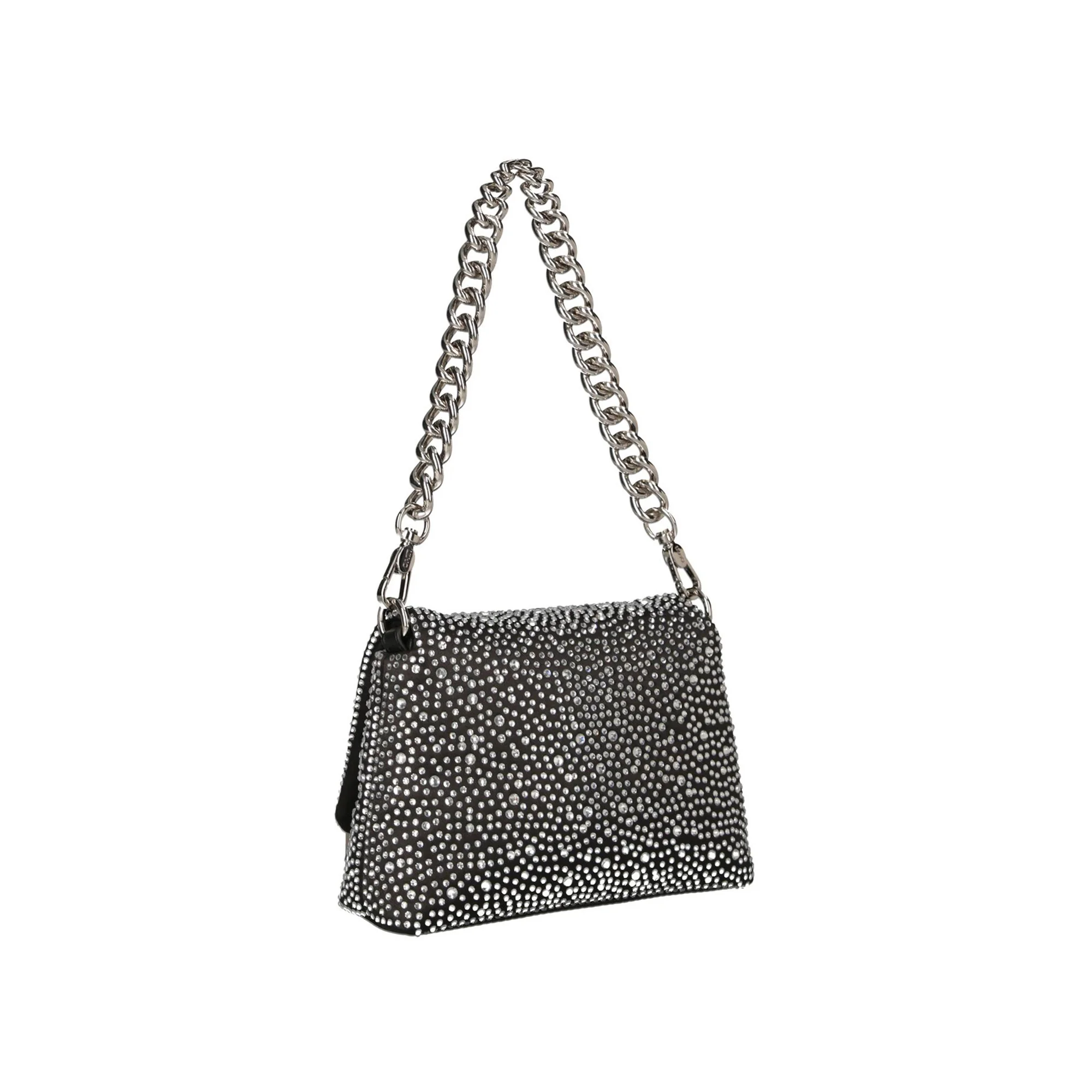 Borsa piccola a spalla LaPuffy con strass Nero - Image 3