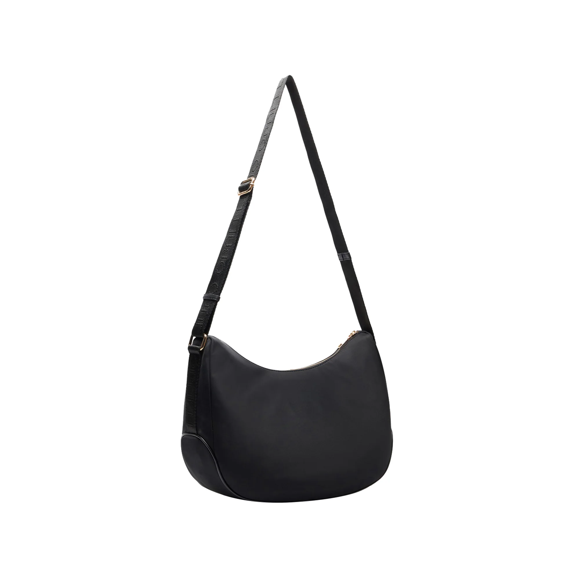 Borsa a spalla in nylon con catena Nero - Image 2