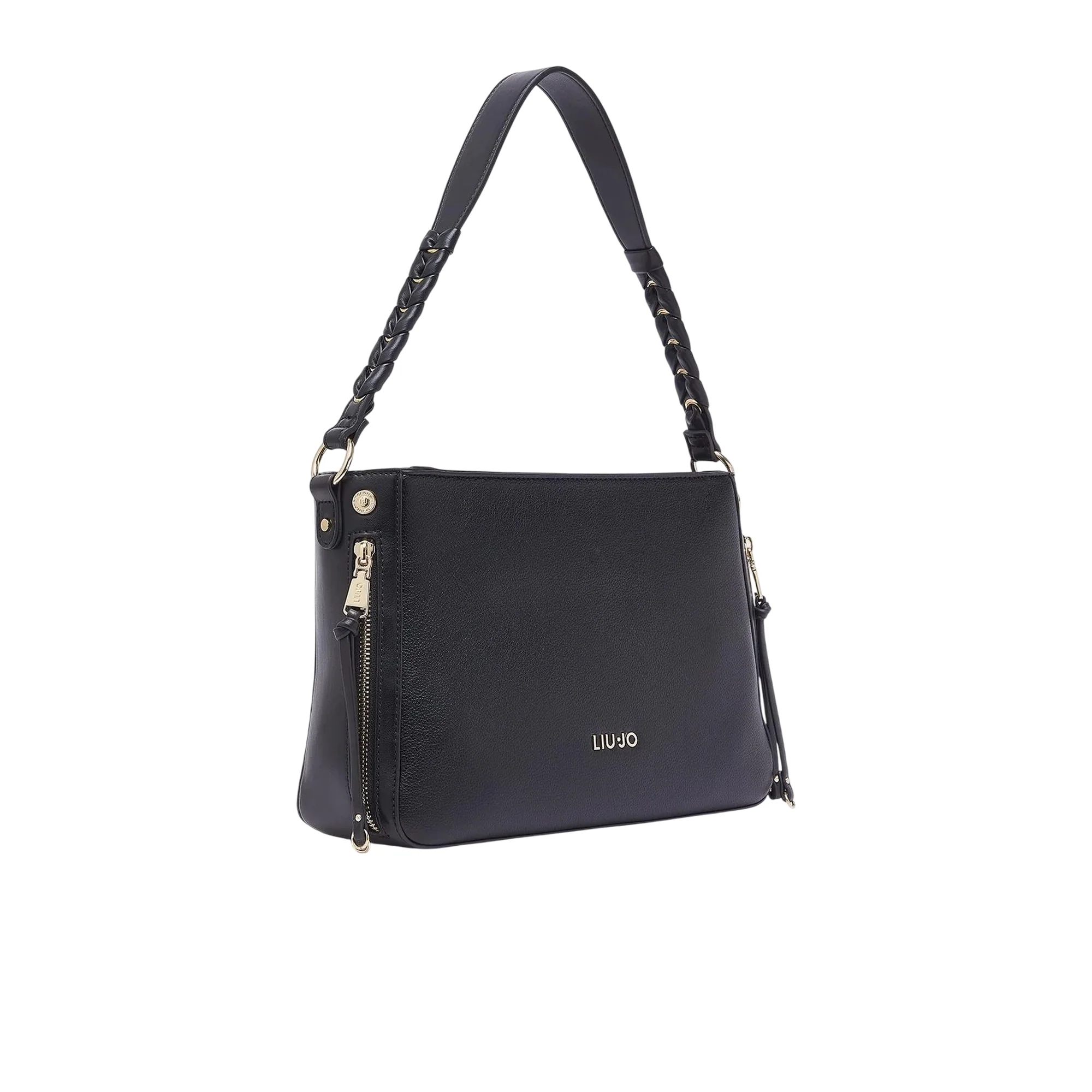 Borsa nera in ecopelle monospalla - Image 2