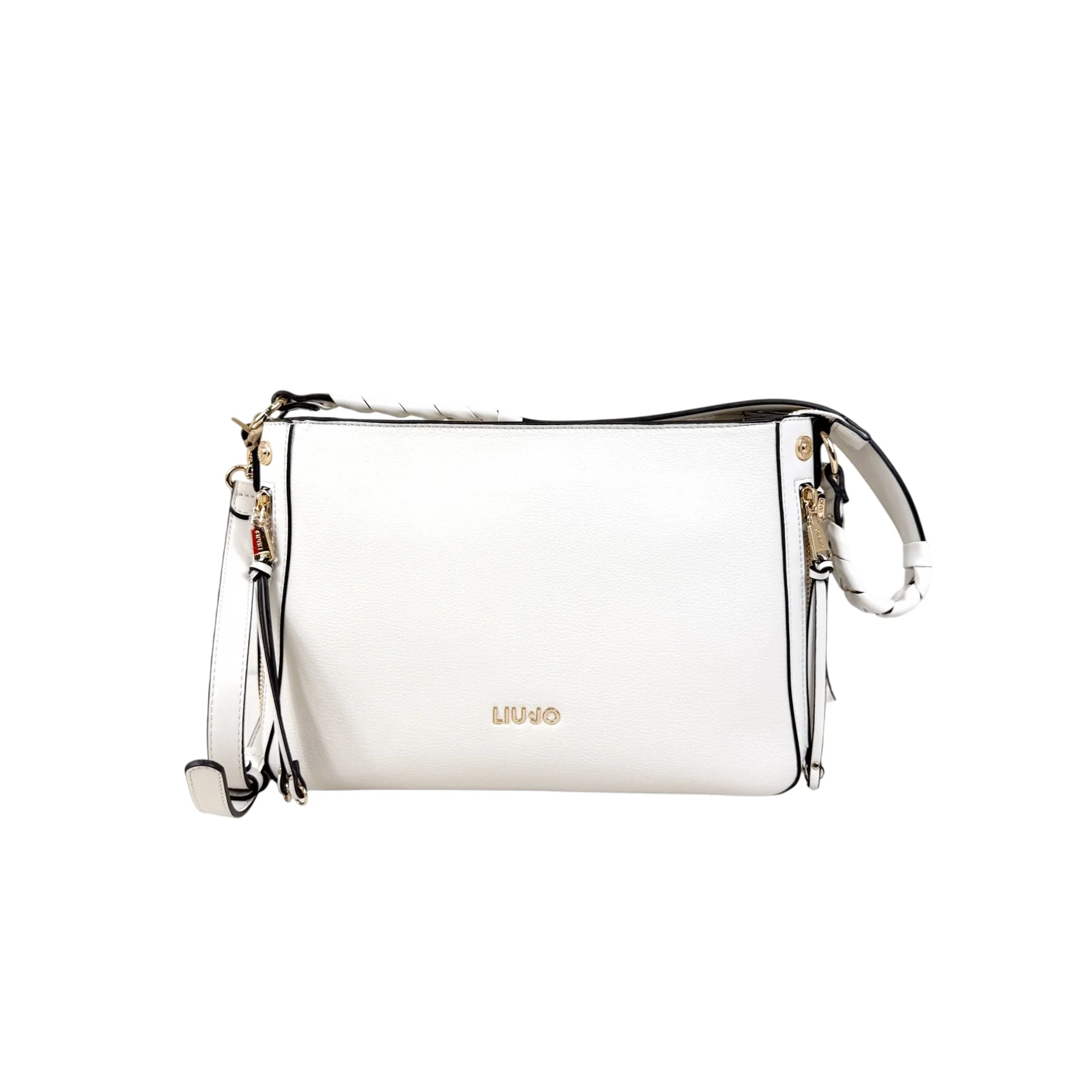Borsa bianca con tracolla regolabile