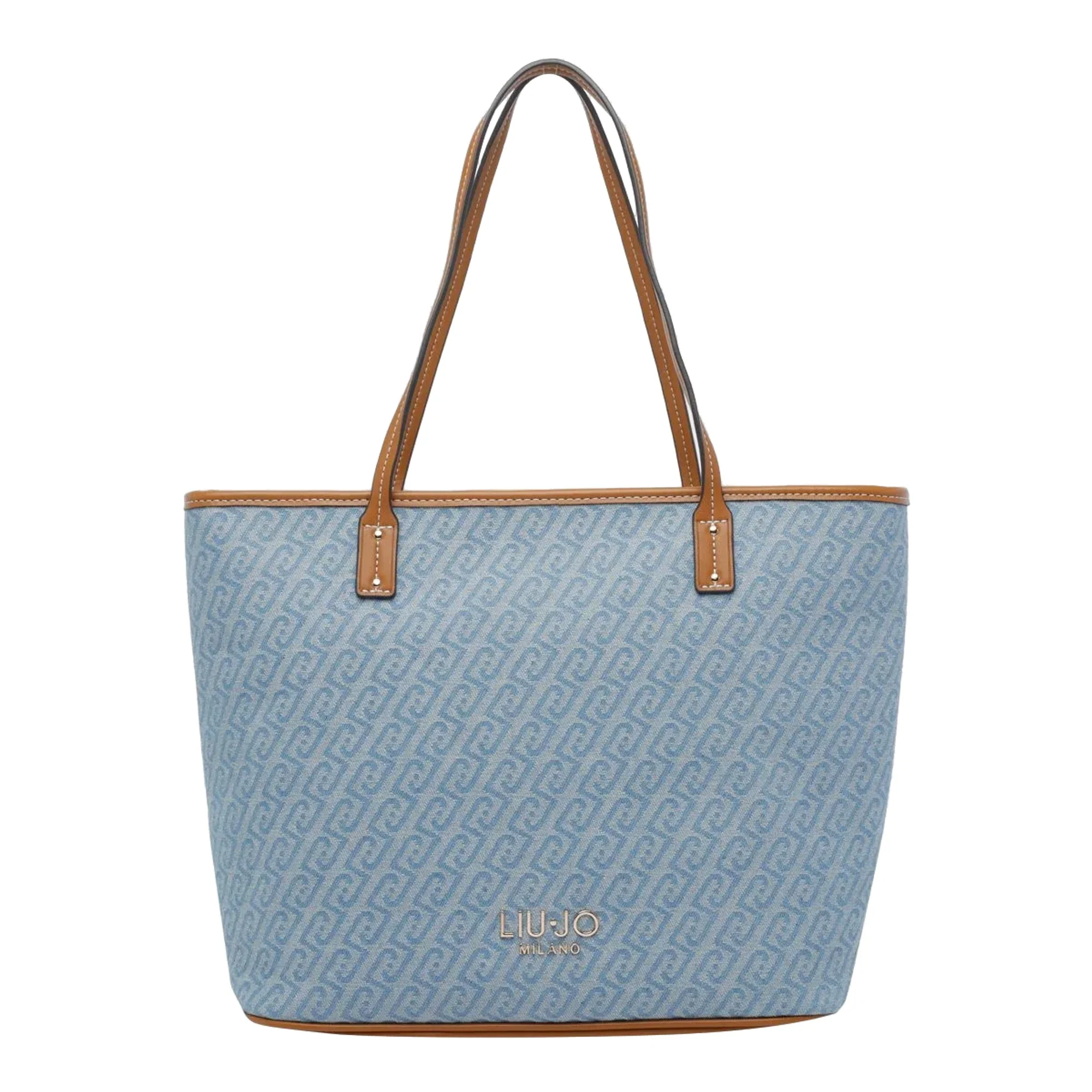 Borsa tote Donna Grande logata Celeste - Image 2