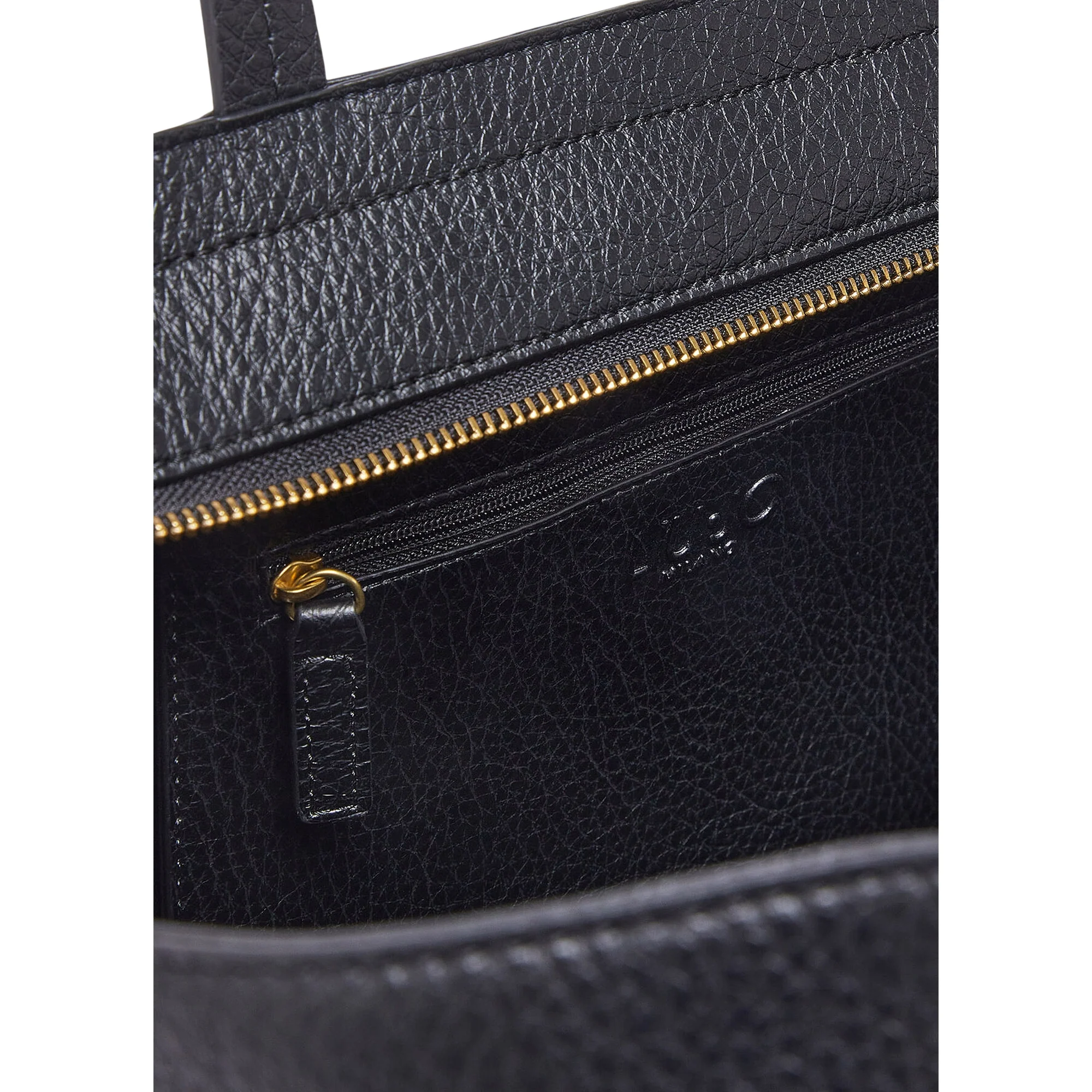 Borsa tote nera grande effetto bottalato con zip - Image 6