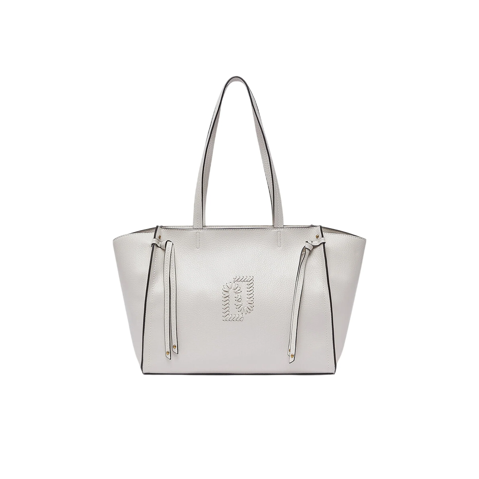 Borsa tote grande crema con effetto bottalato