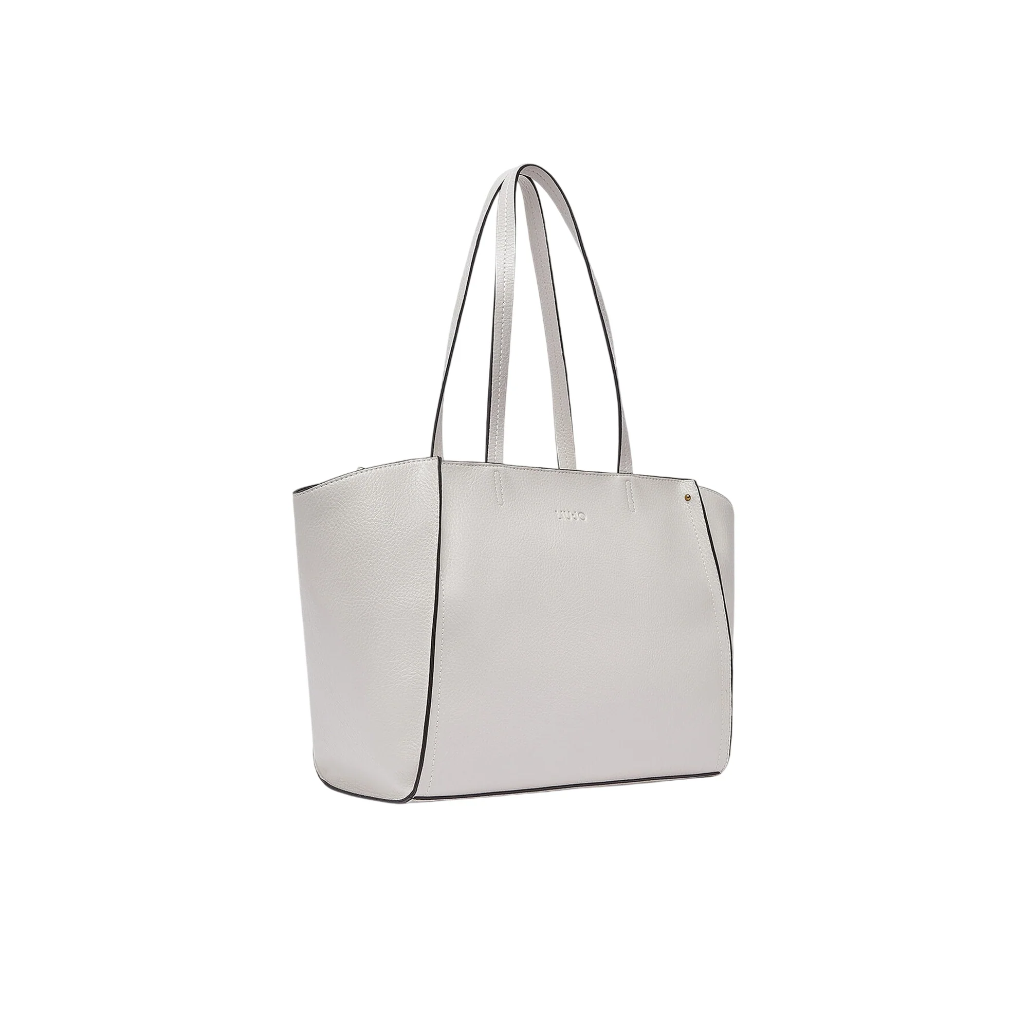 Borsa tote grande crema con effetto bottalato - Image 3