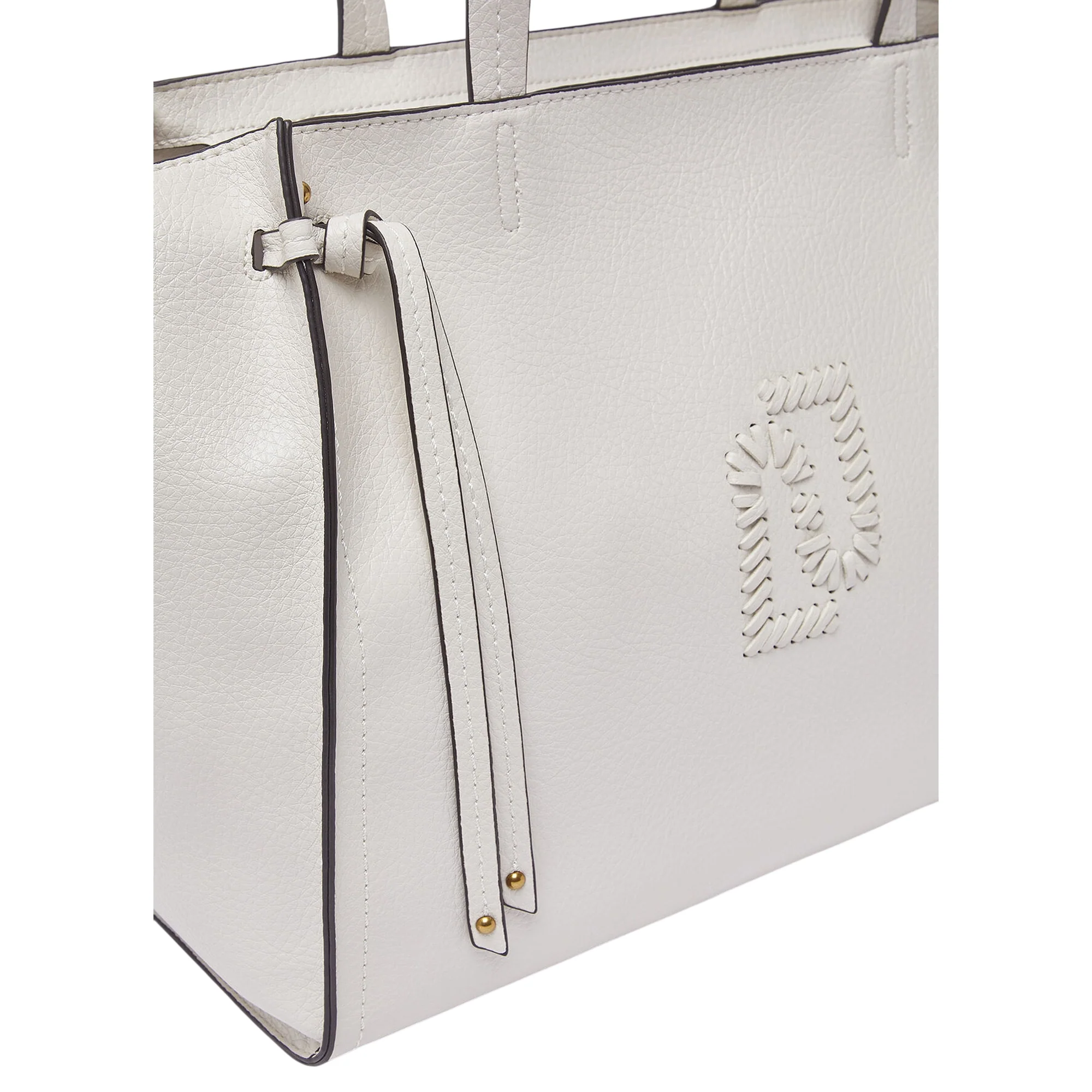 Borsa tote grande crema con effetto bottalato - Image 4