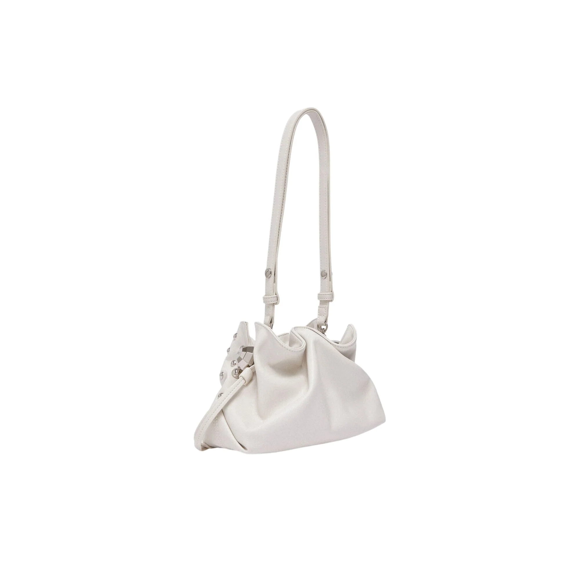 Borsa Donna Riccy piccola bianca con borchie - Image 3