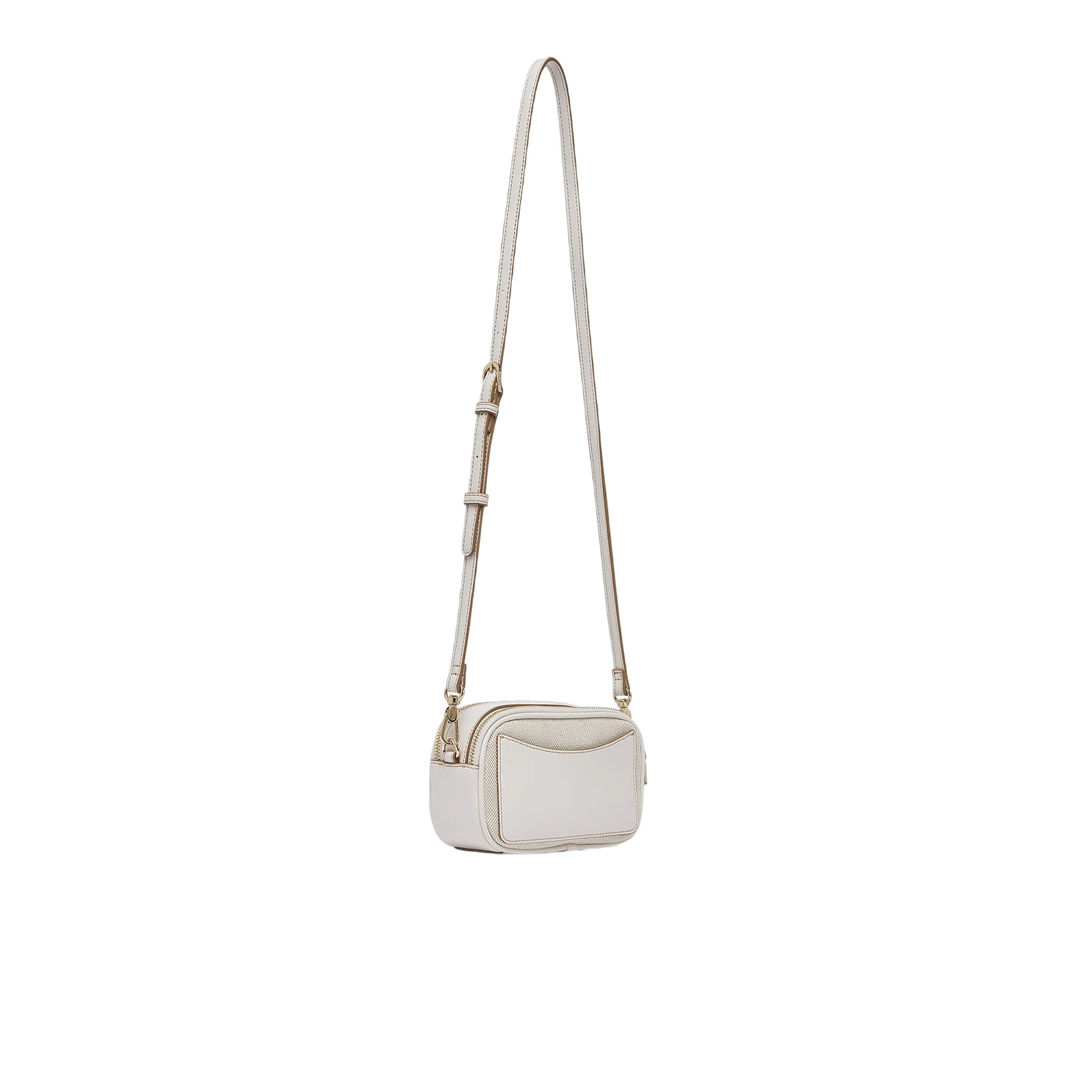 Mini bag a tracolla color crema con inserto jacquard - Image 3