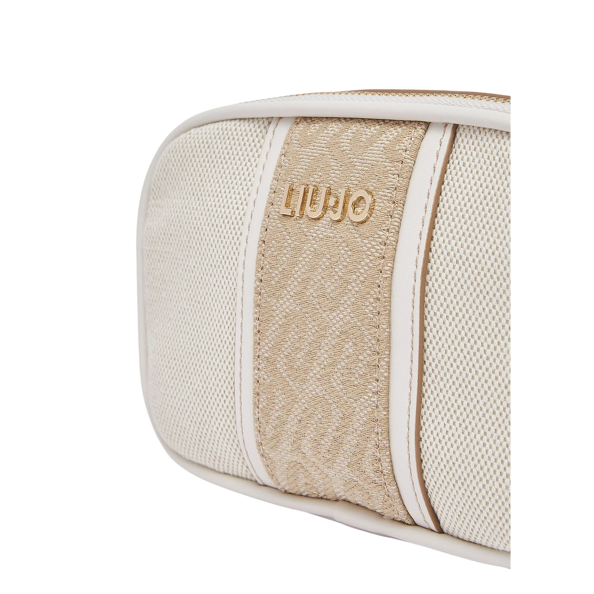 Mini bag a tracolla color crema con inserto jacquard - Image 6