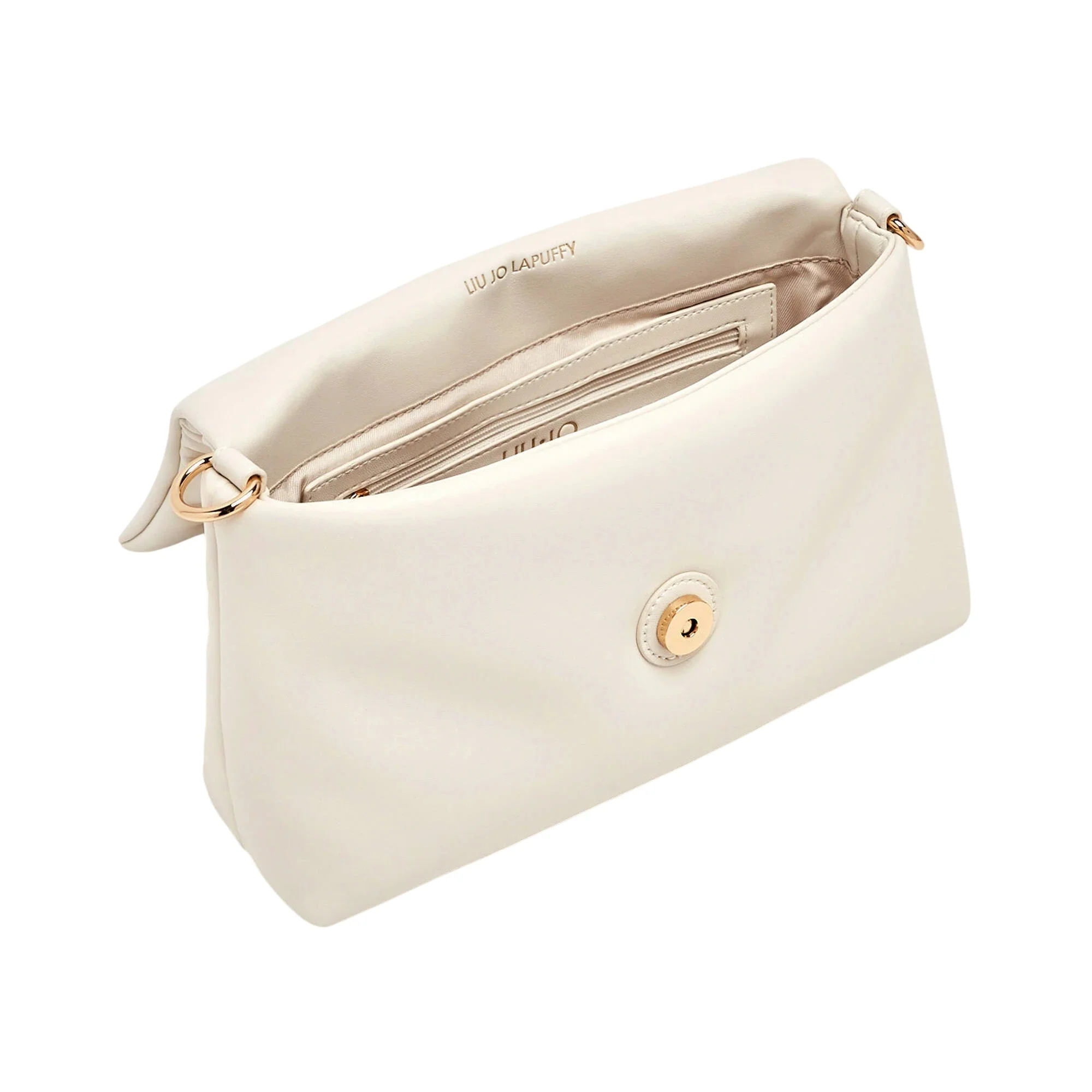 Borsa crema a tracolla con manico a catena - Image 4