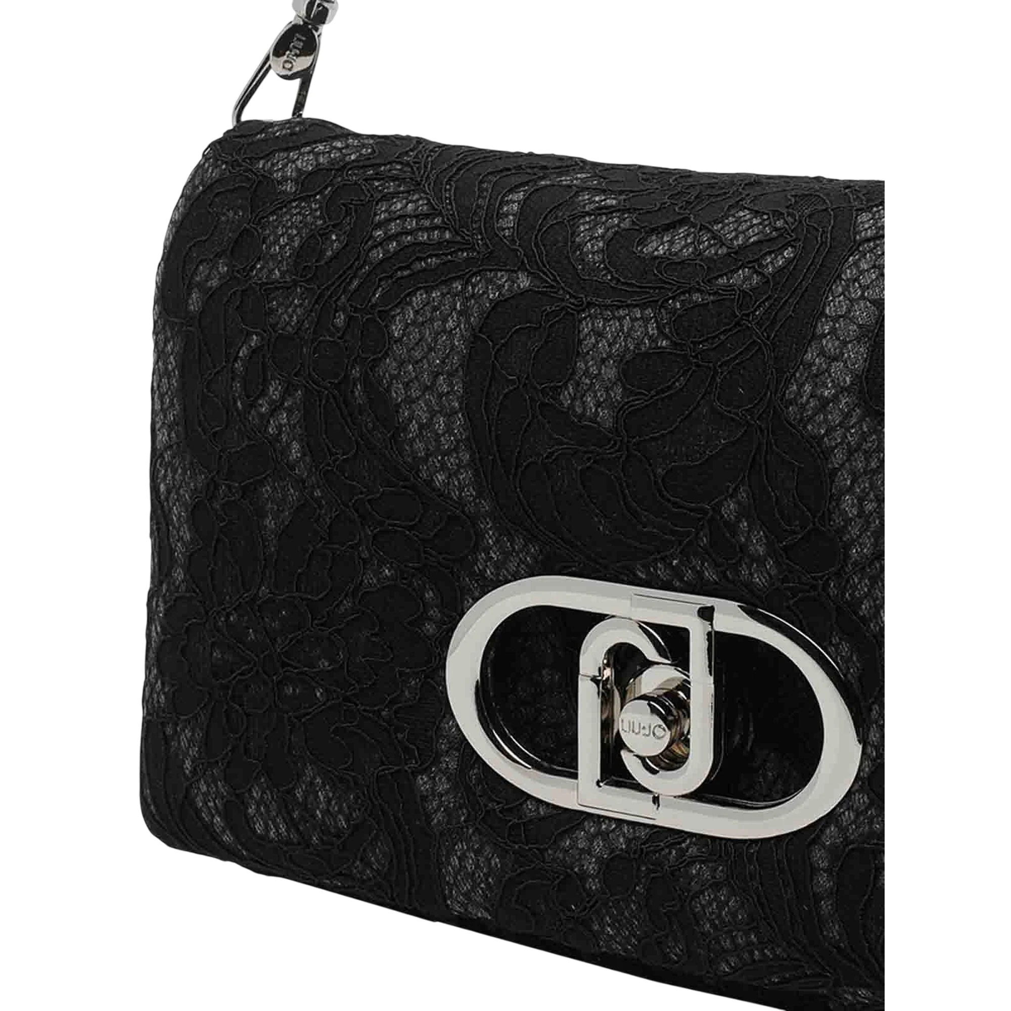 Borsa con pizzo floreale nero - Image 4