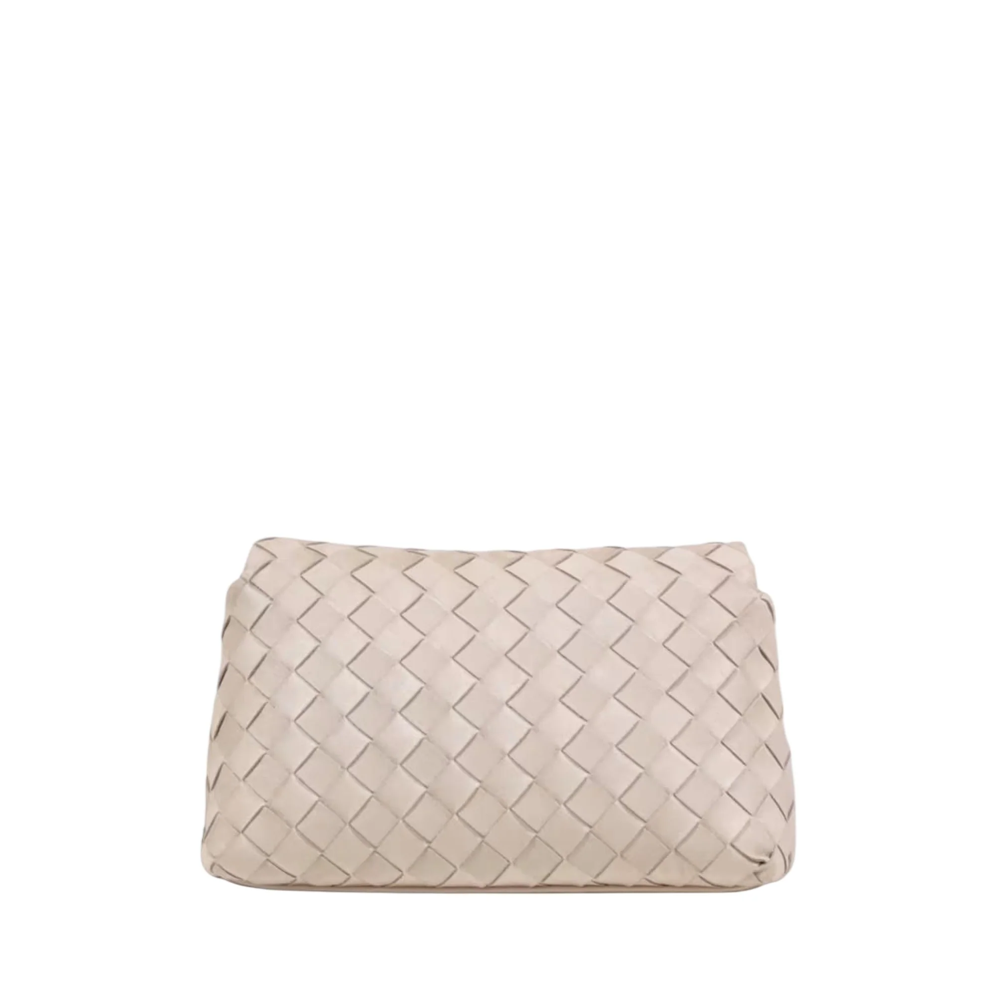 Borsa a spalla beige con lavorazione intrecciata - Image 2