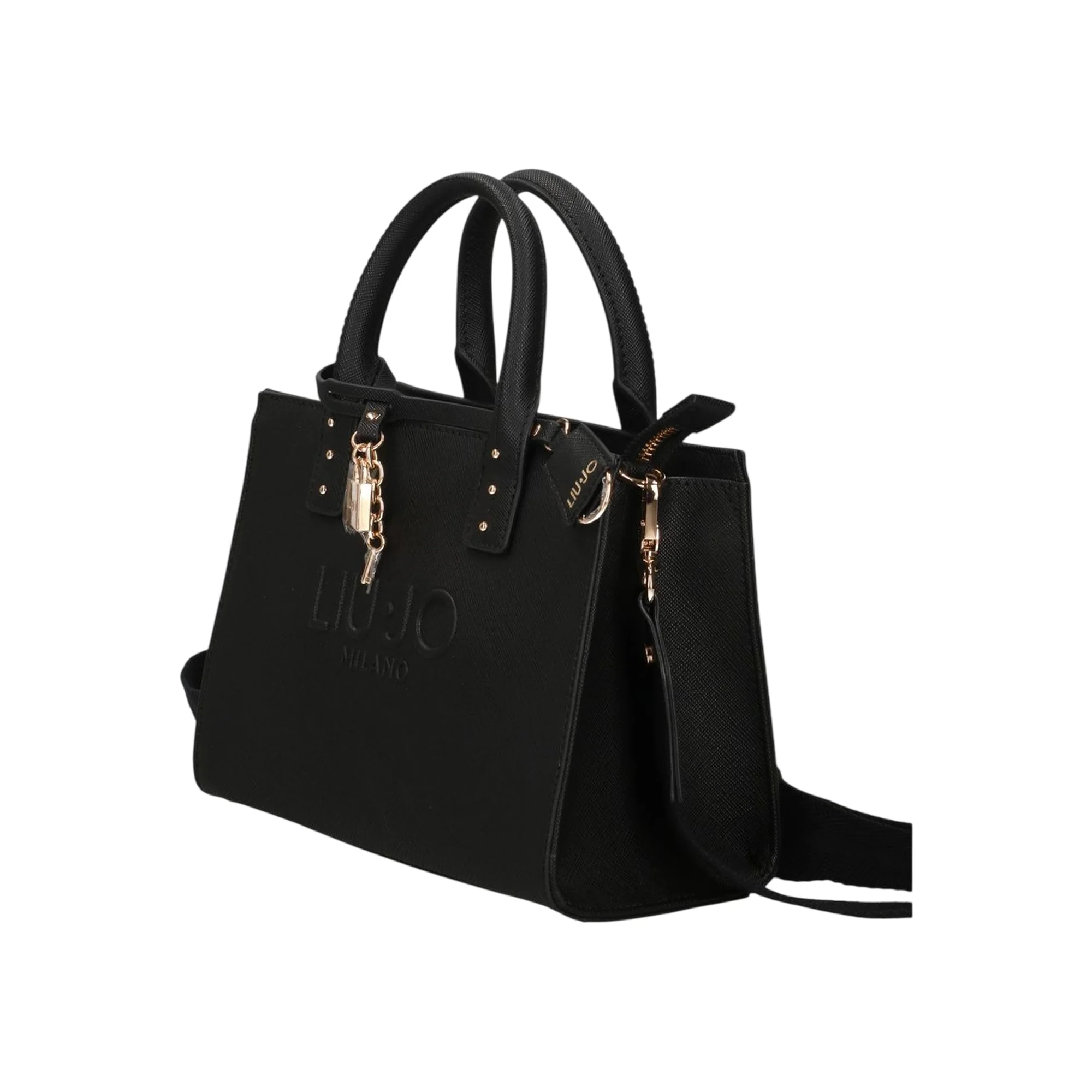 Borsa in ecopelle nera con tracolla