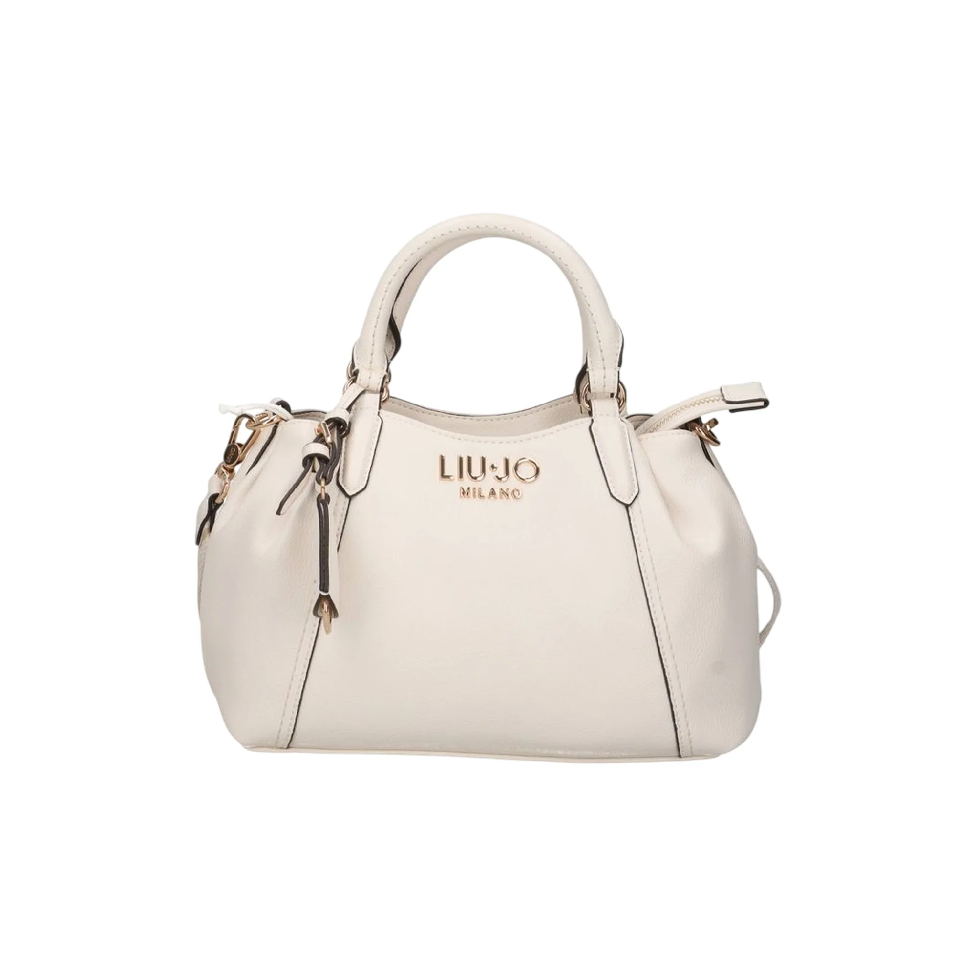 Borsa beige in ecopelle con dettagli oro