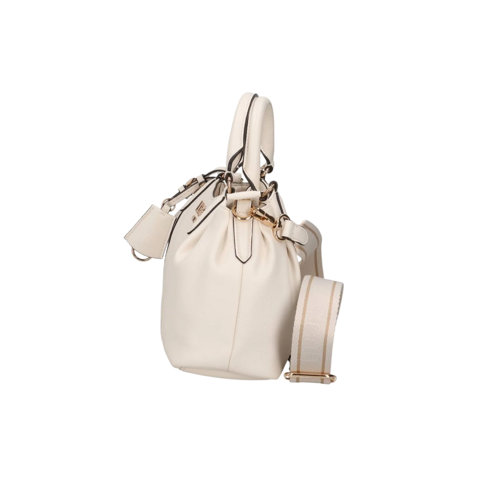 Borsa beige in ecopelle con dettagli oro - Image 3