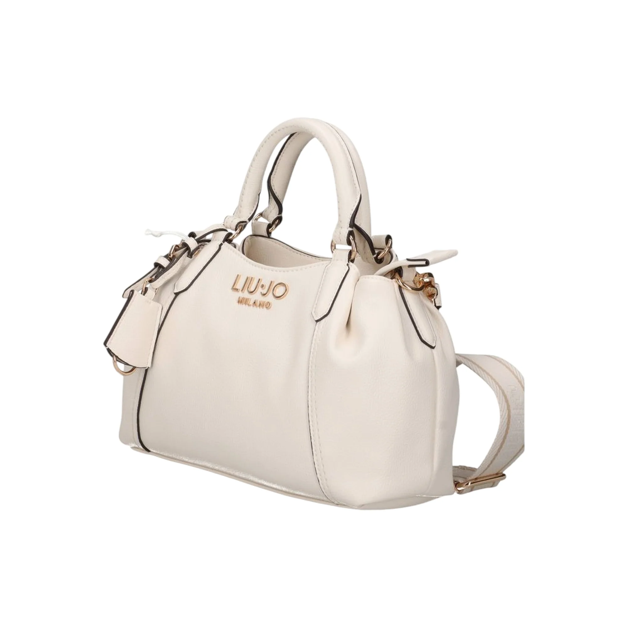 Borsa beige in ecopelle con dettagli oro - Image 4