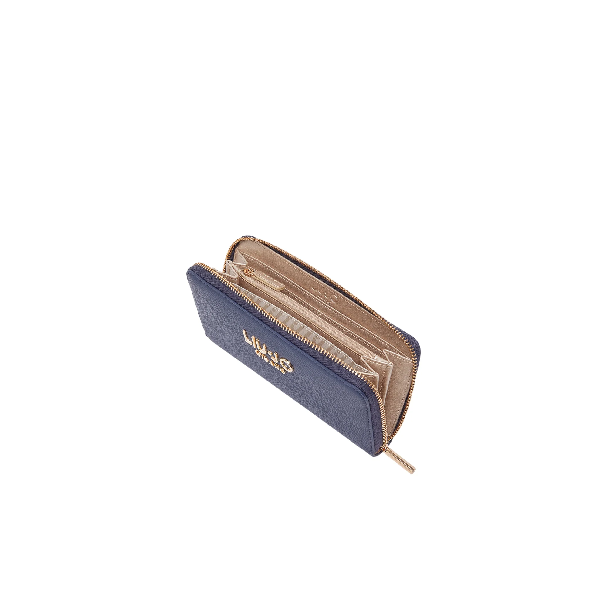 Portafoglio Donna grande con zip blu scuro - Image 3