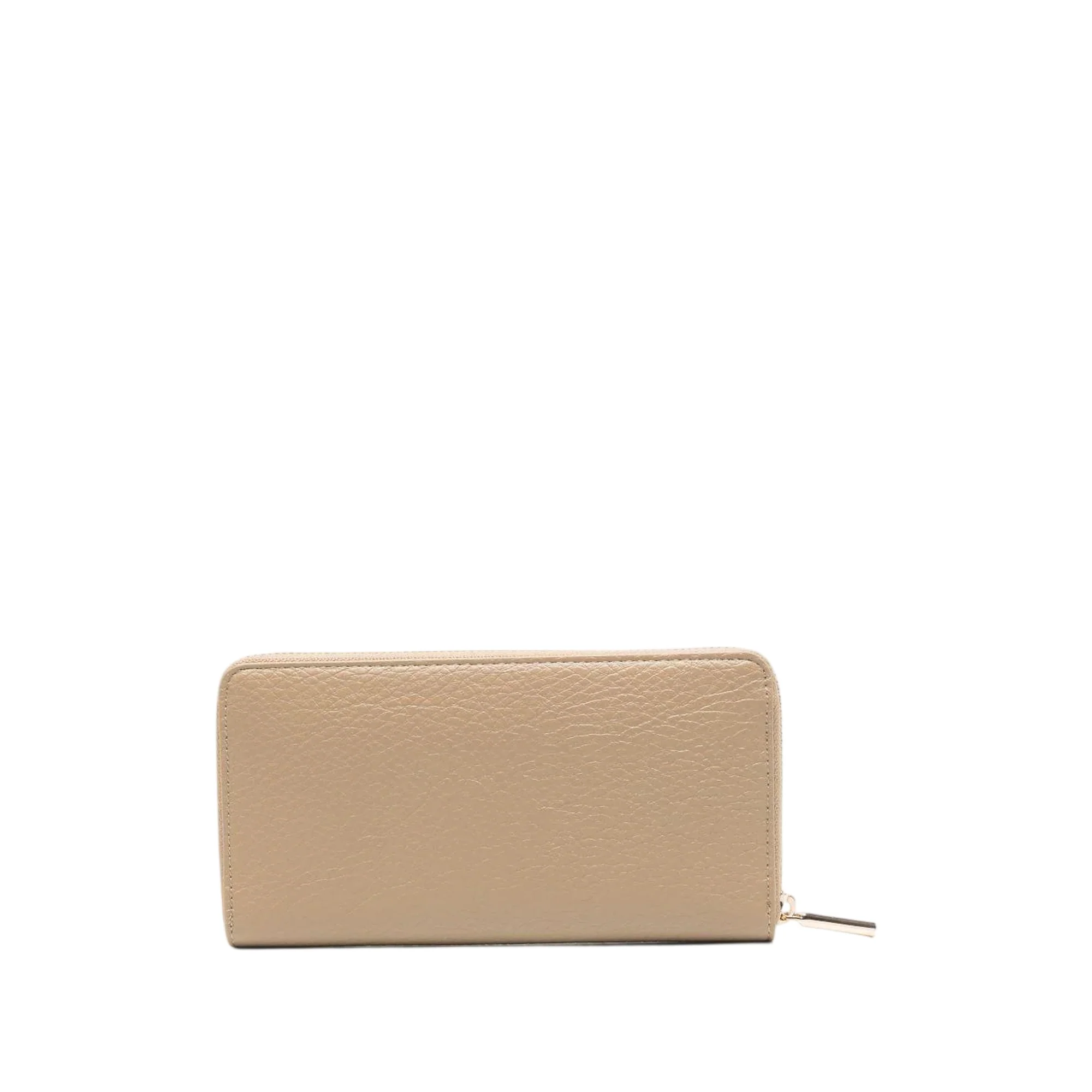 Portafoglio rettangolare beige con dettagli oro - Image 2