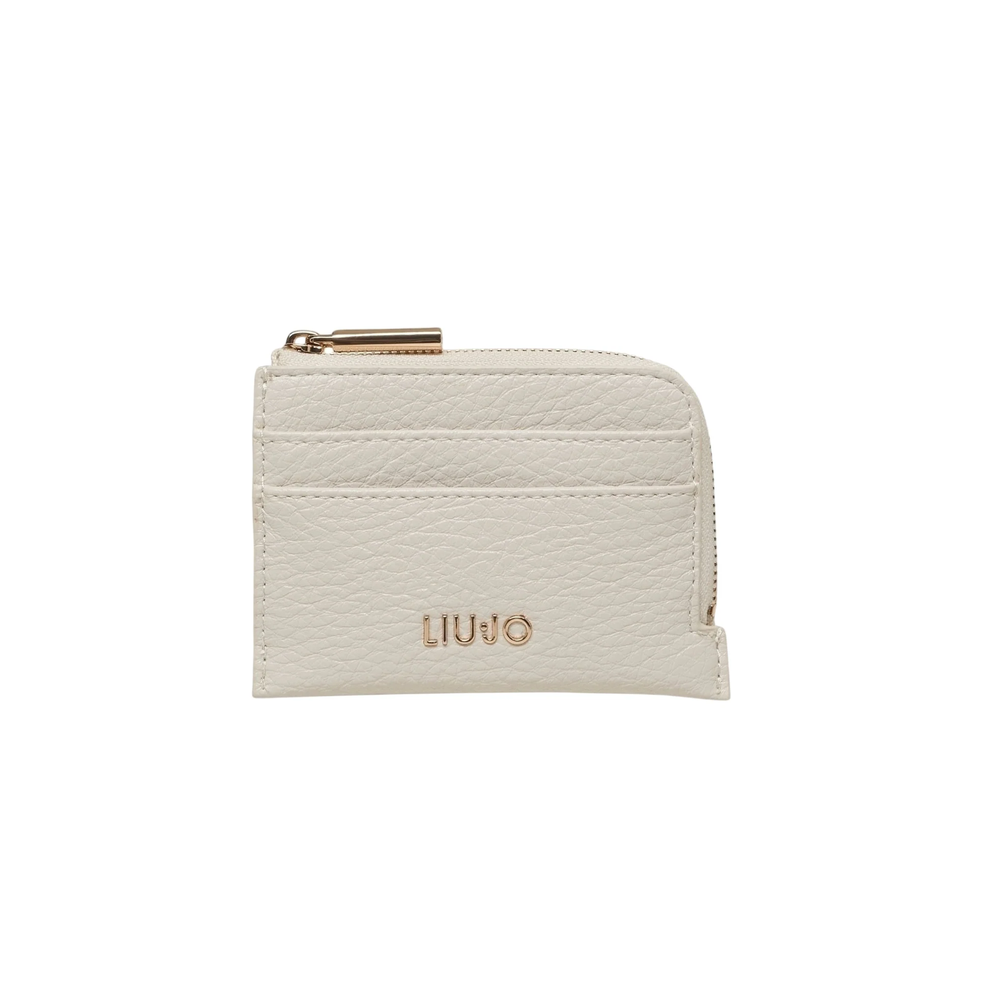 Portafoglio Crema con Zip Martellato