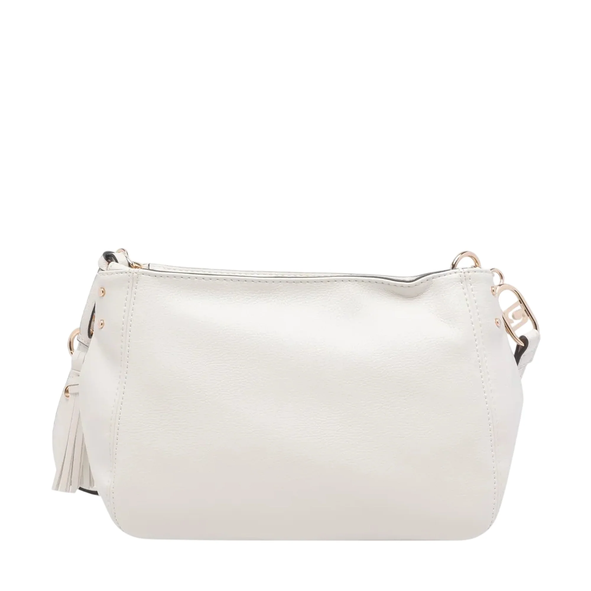 Borsa a tracolla crema con dettagli in oro - Image 2