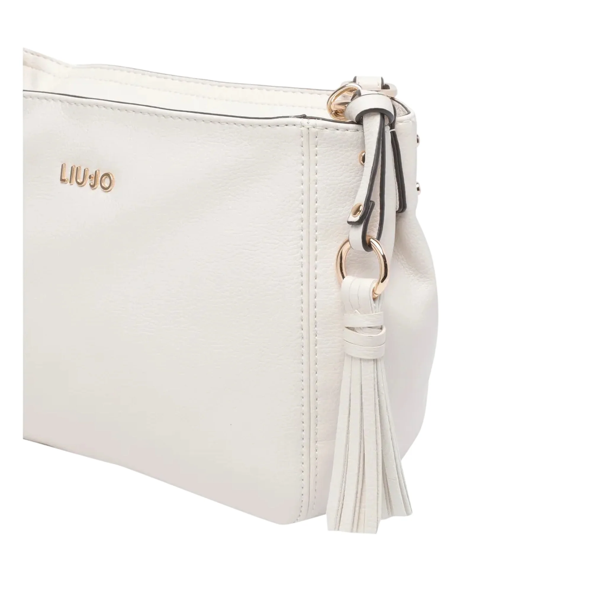 Borsa a tracolla crema con dettagli in oro - Image 3