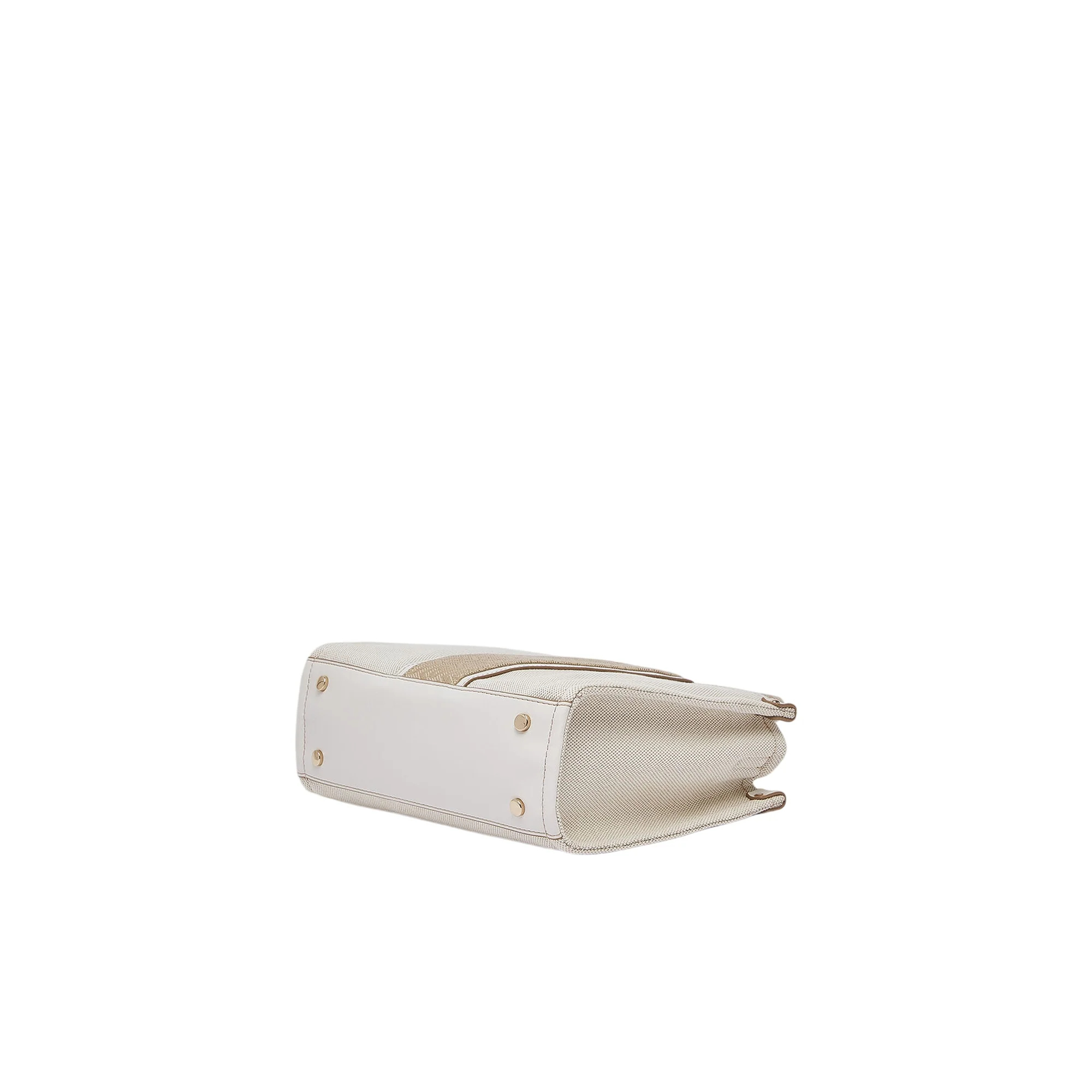 Borsa a mano con inserto jacquard e tracolla - Image 5