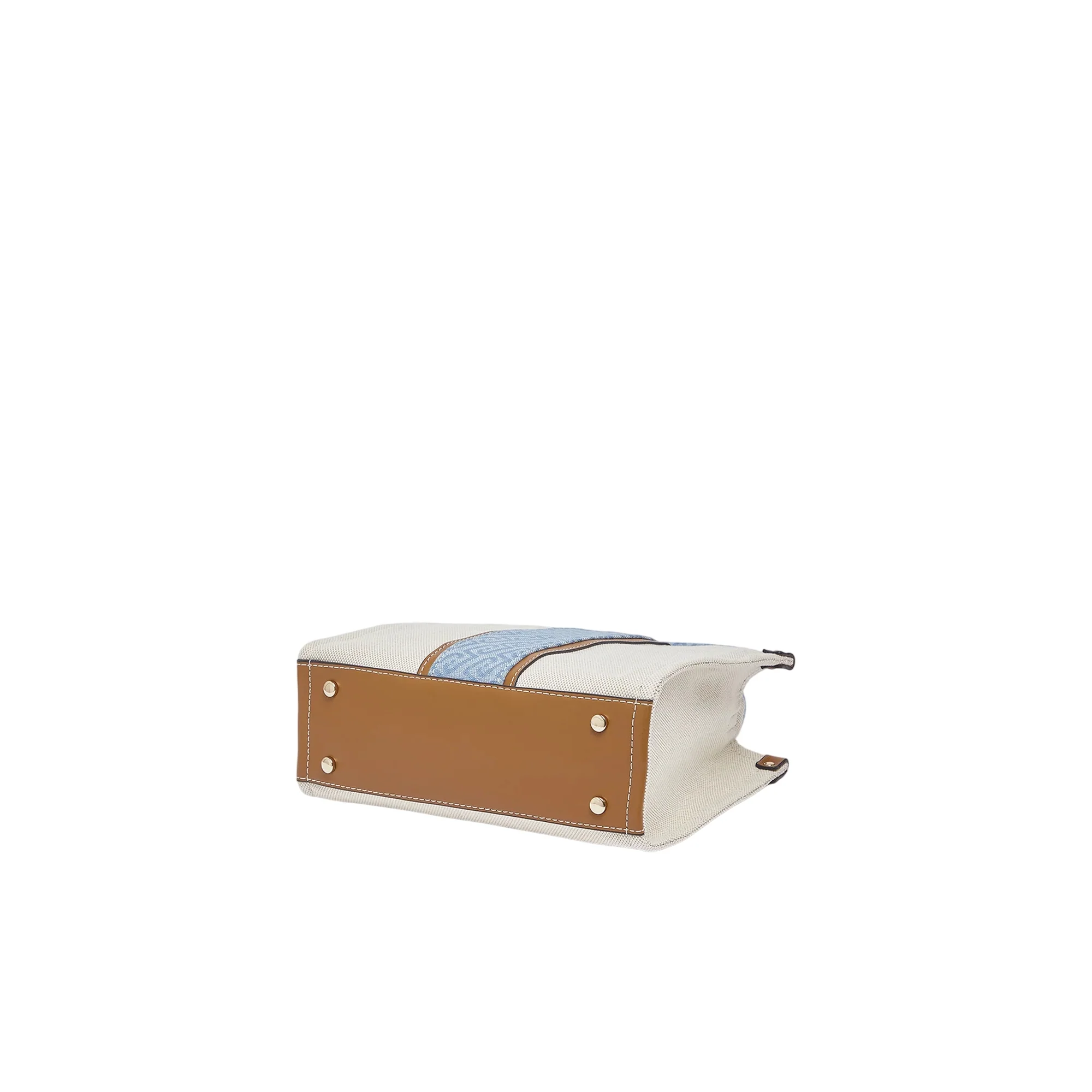 Borsa a mano beige e denim con tracolla - Image 5