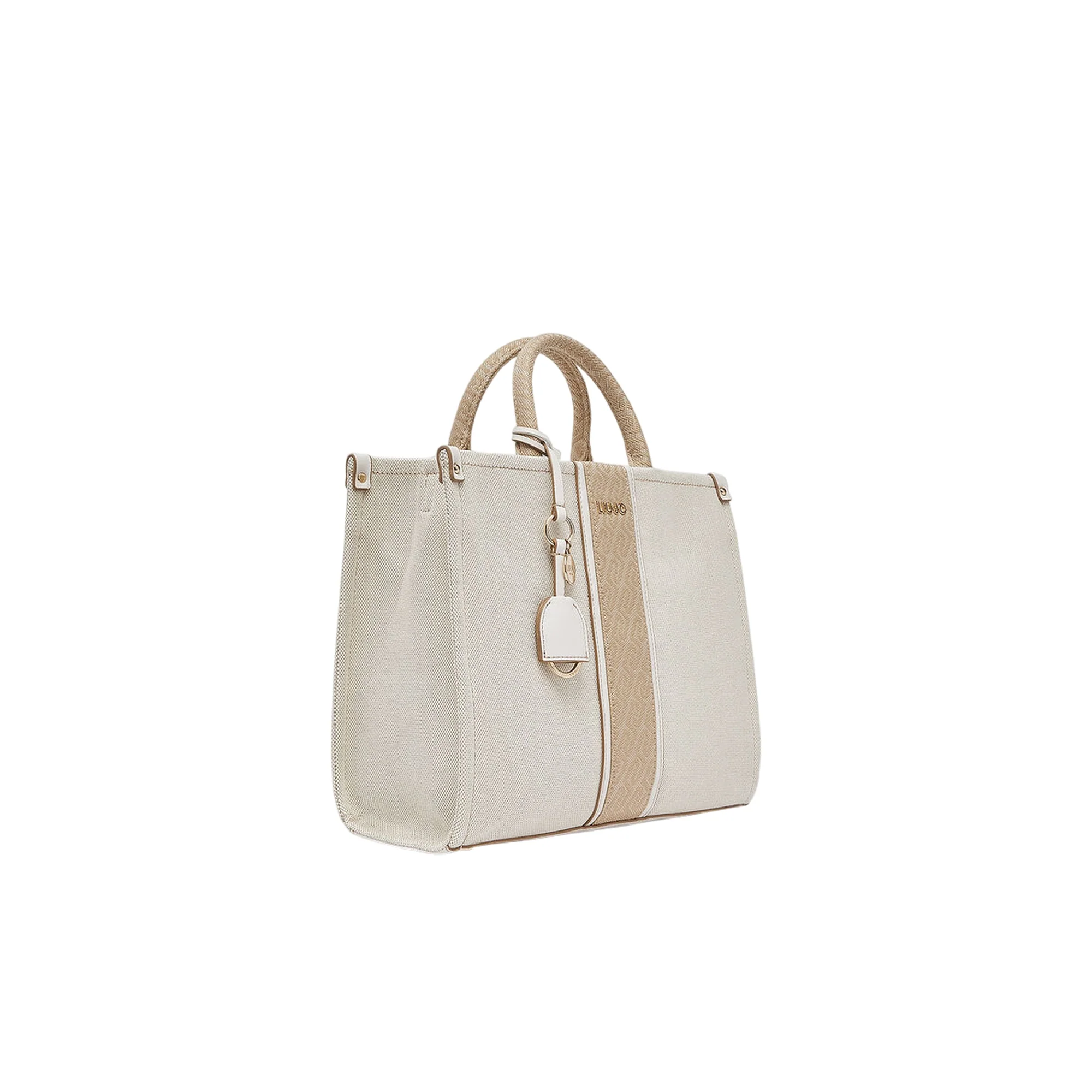Borsa media a mano color crema e jacquard - Image 2