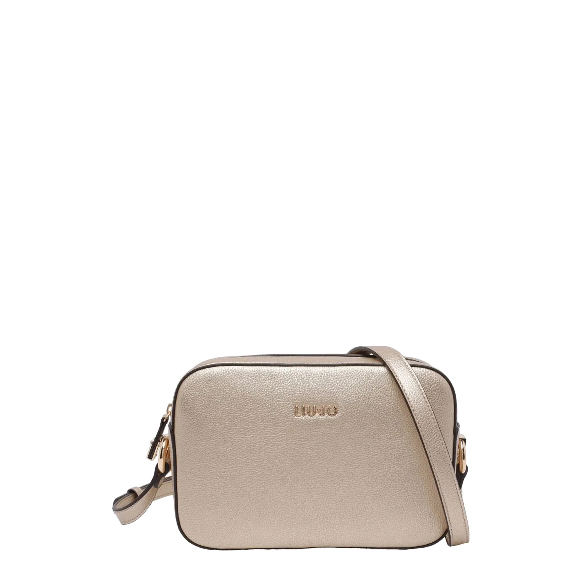 Borsa a tracolla Donna oro con logo frontale