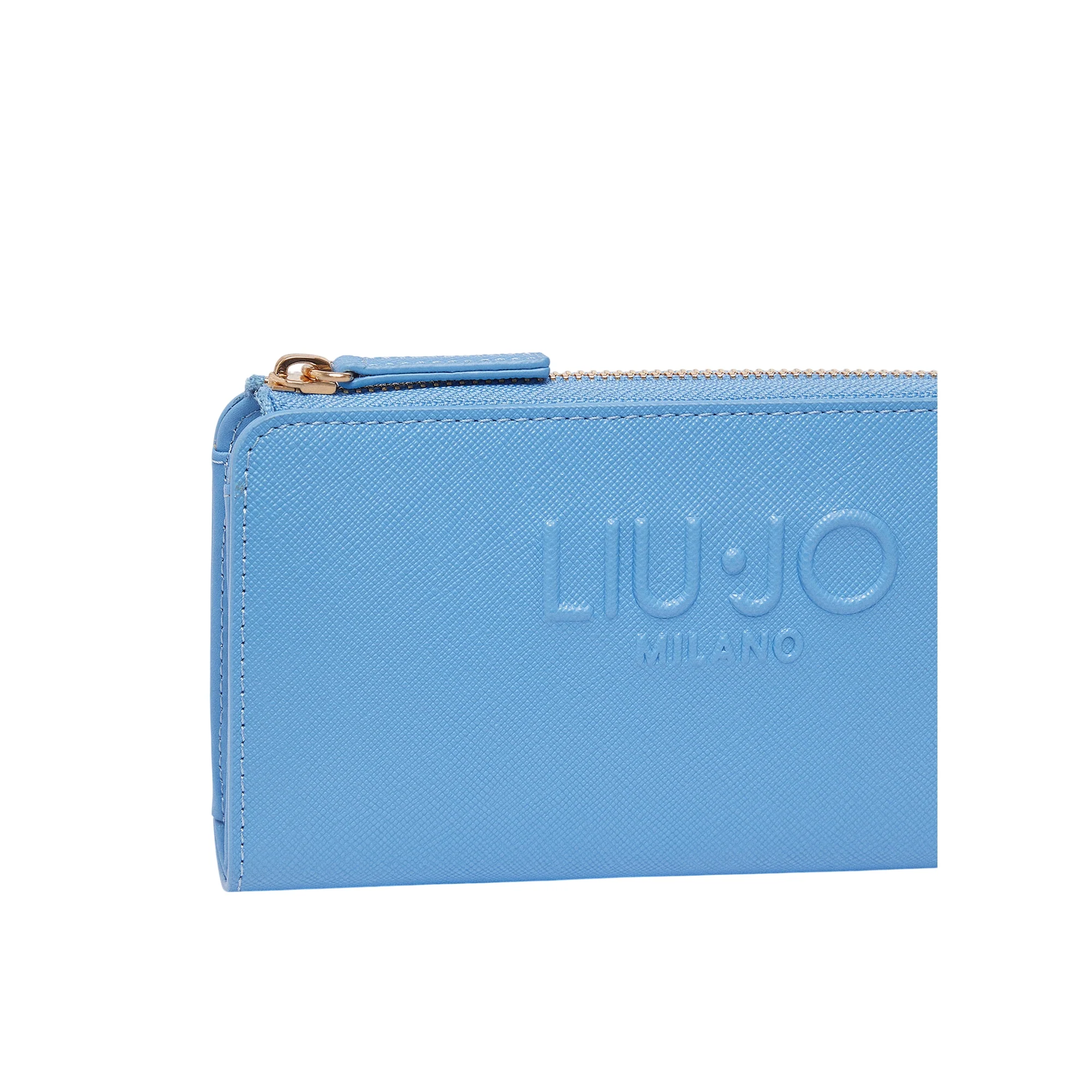 Portafoglio grande Donna con zip Azzurro - Image 3