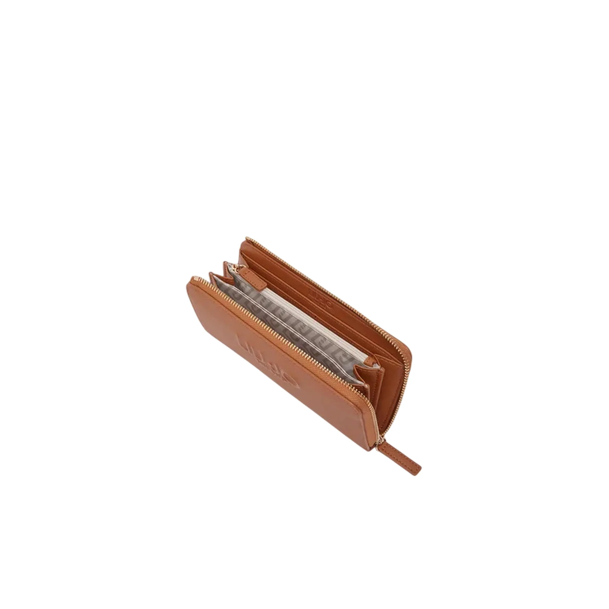 Portafoglio grande Donna con zip Marrone - Image 4