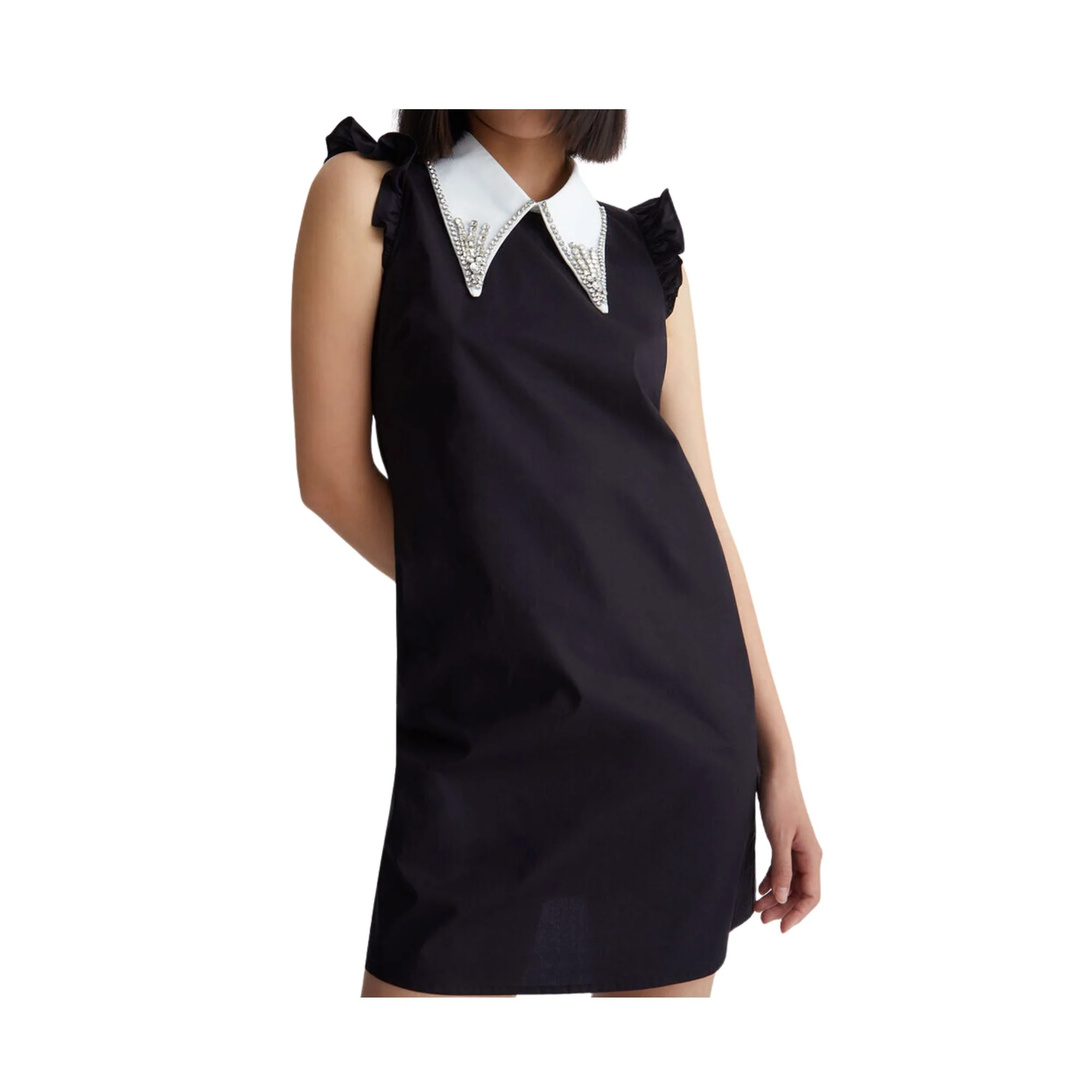 Abito Donna mini con colletto strass - Image 2