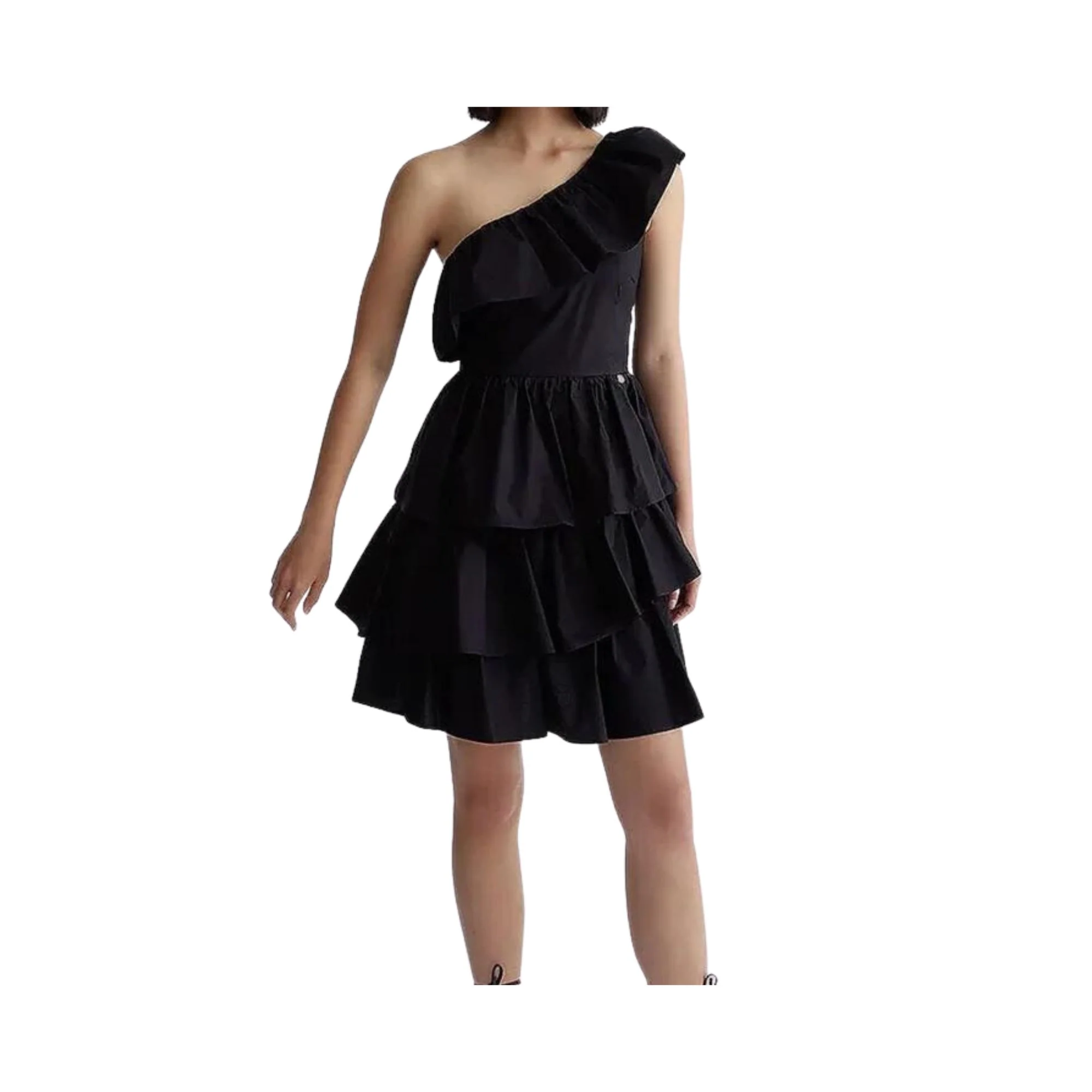 Abito Donna monospalla con rouches - Image 4