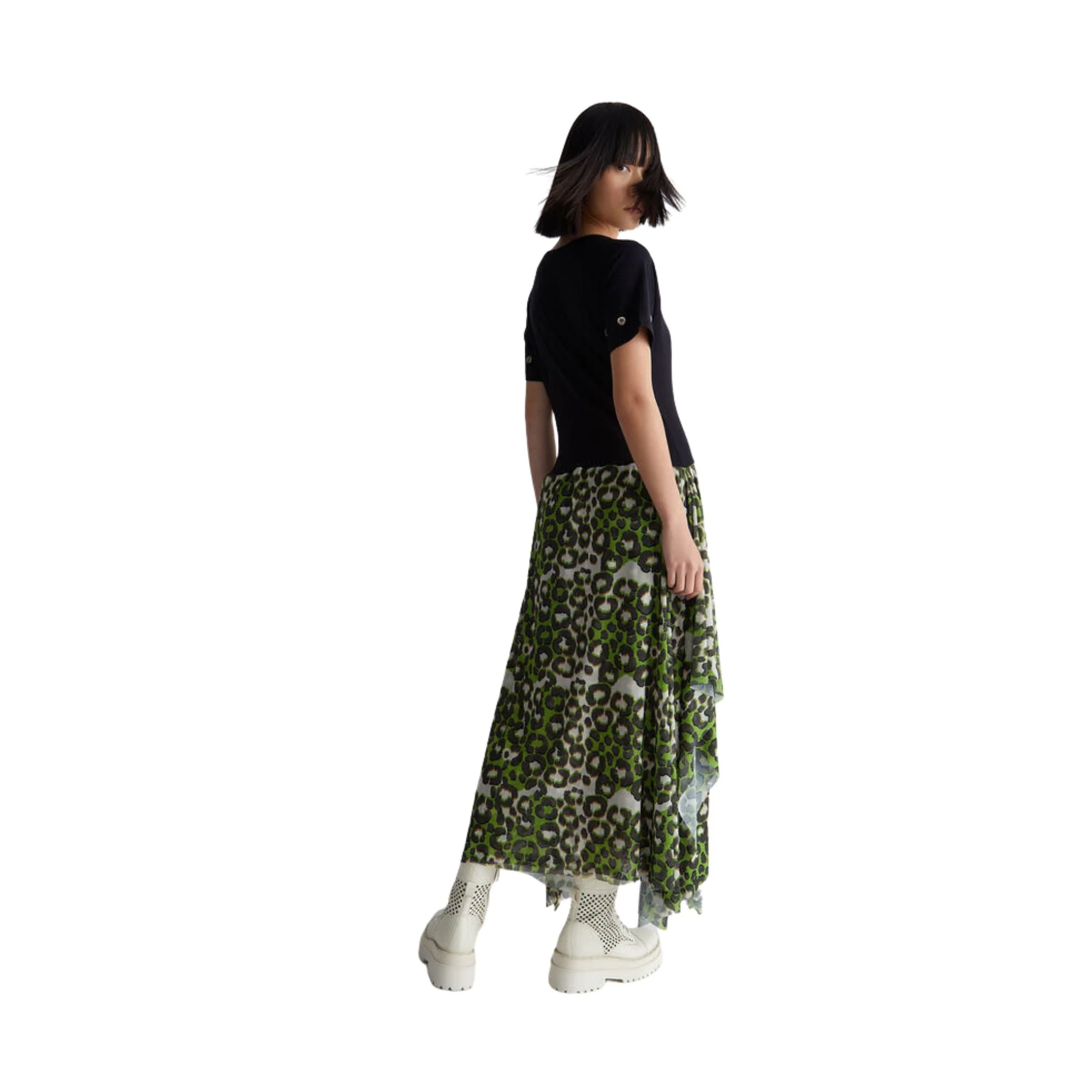 Abito Donna con gonna in tulle animalier - Image 3