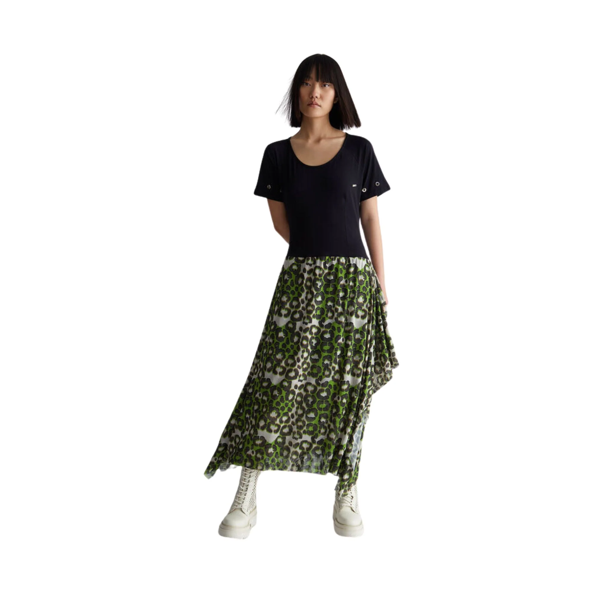Abito Donna con gonna in tulle animalier - Image 4