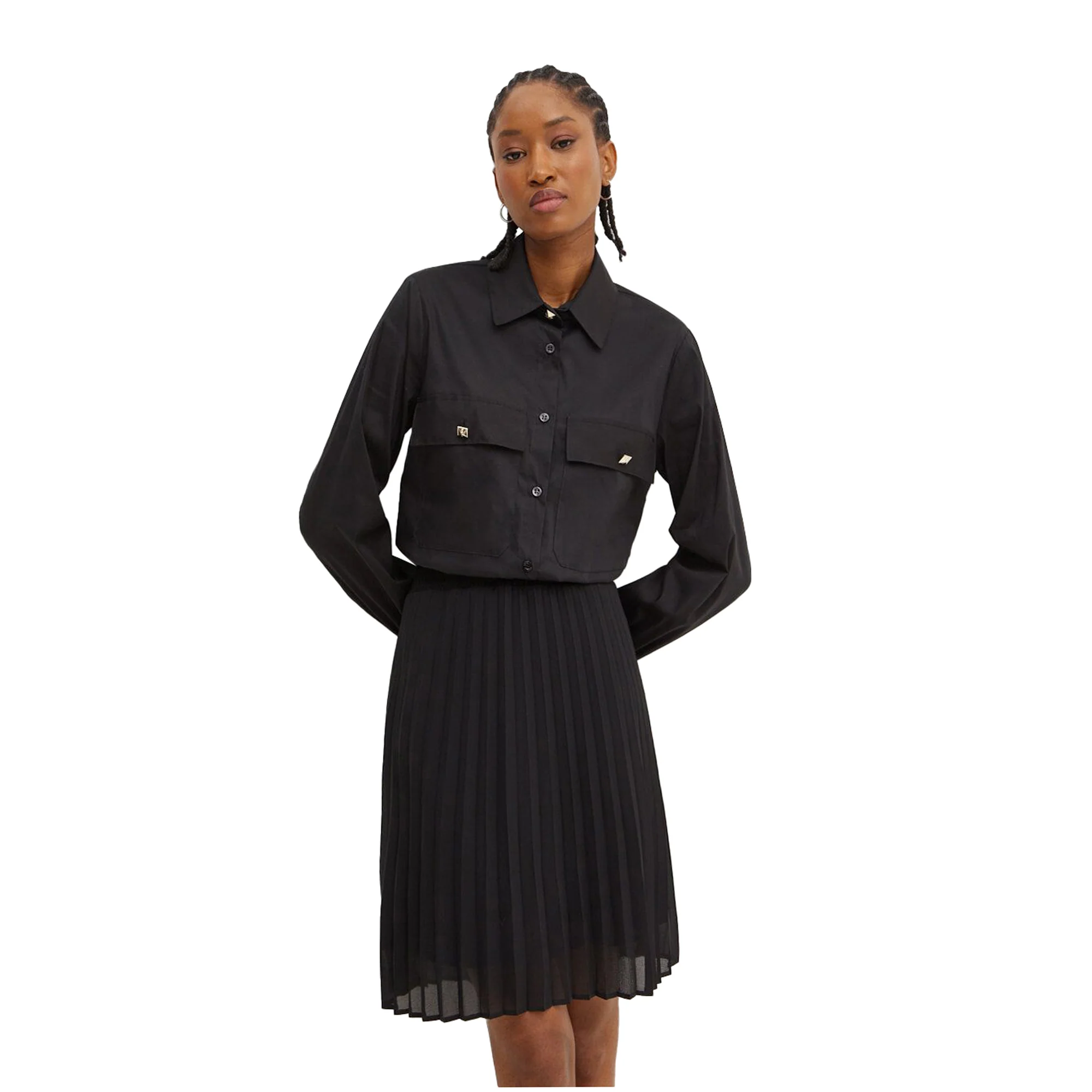 Abito corto Donna a camicia Nero