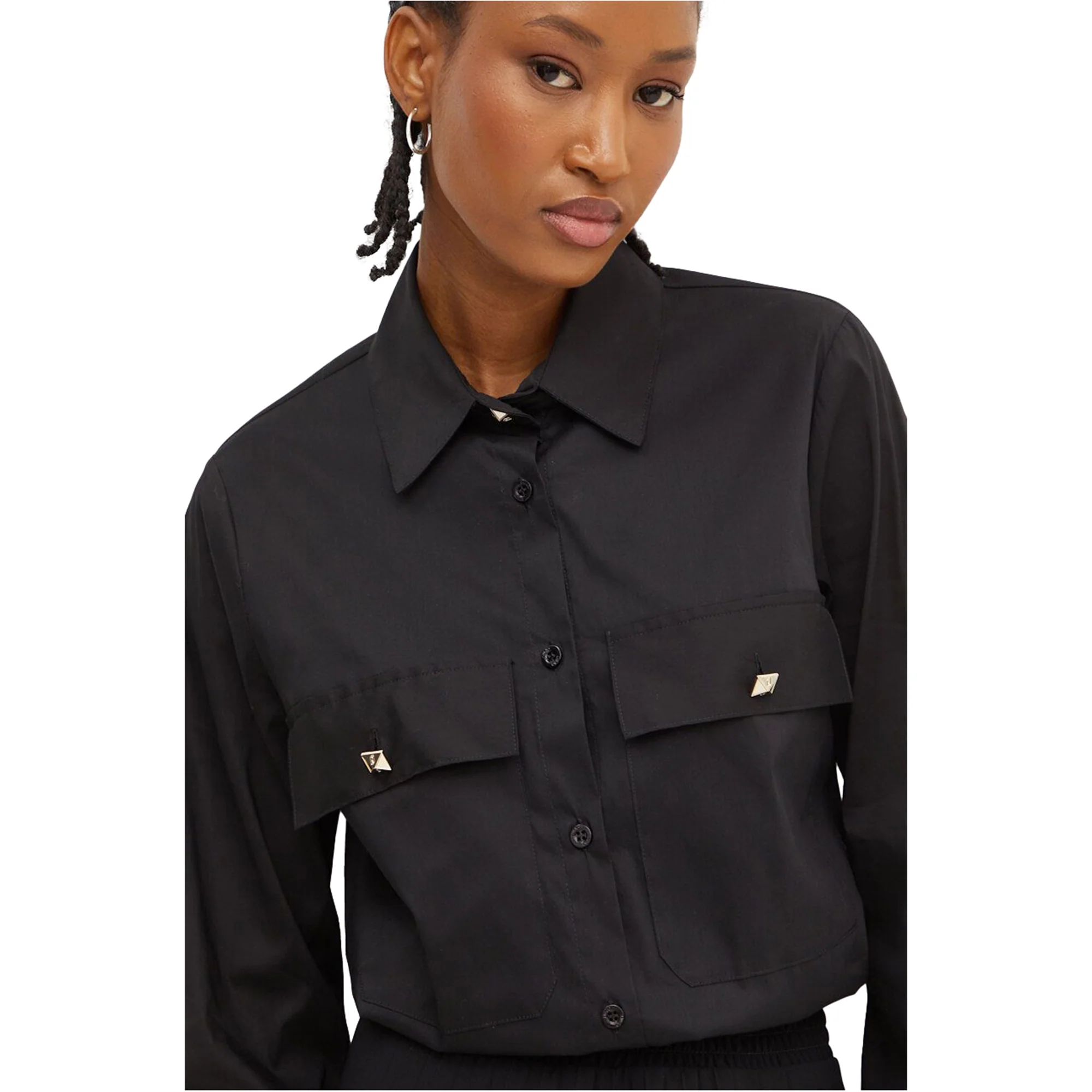 Abito corto Donna a camicia Nero - Image 3