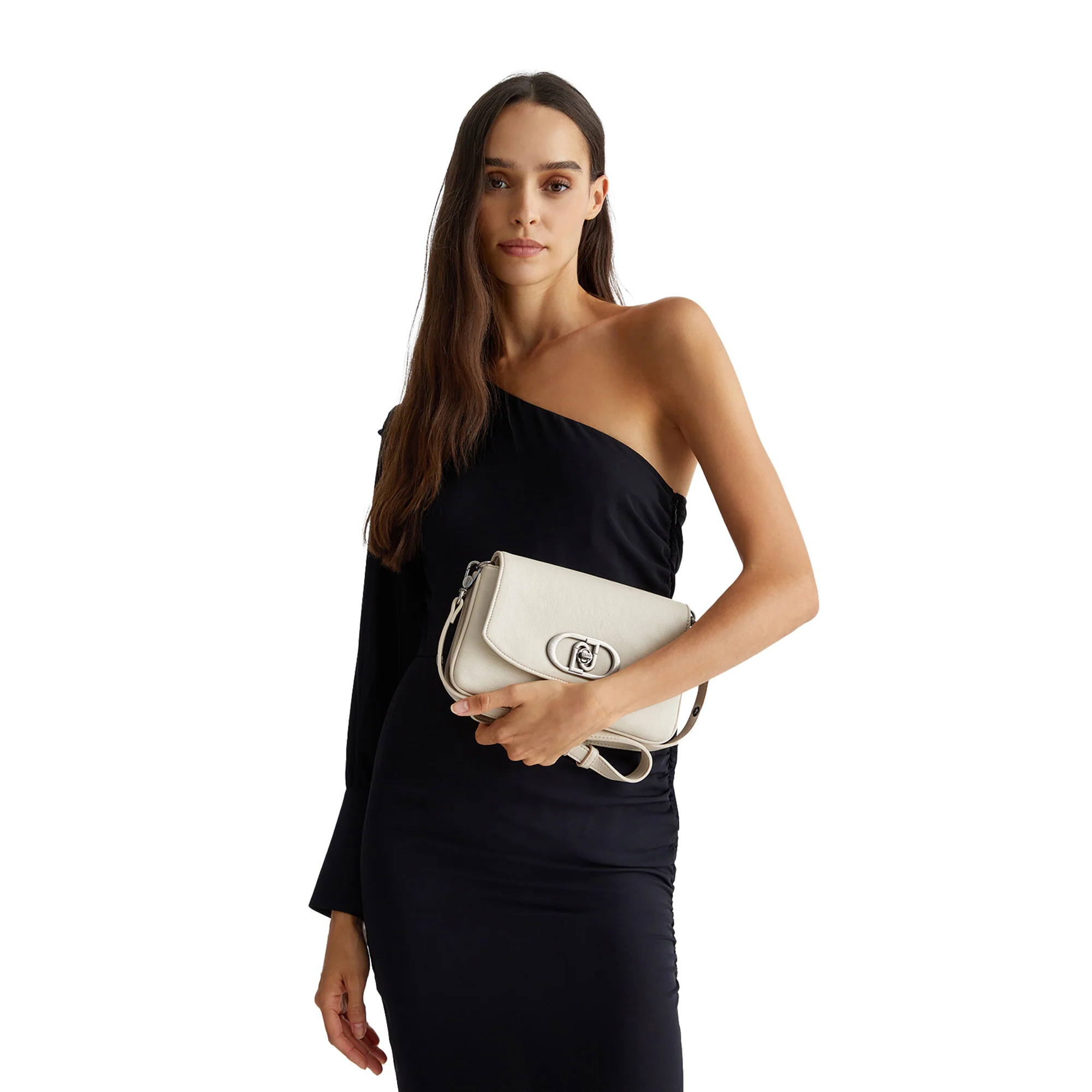 Borsa a spalla Donna in tessuto spalmato Beige - Image 5