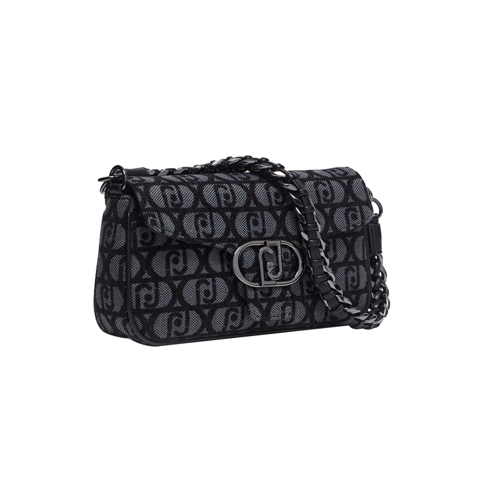Borsa a spalla Donna in tessuto jacquard nero - Image 2