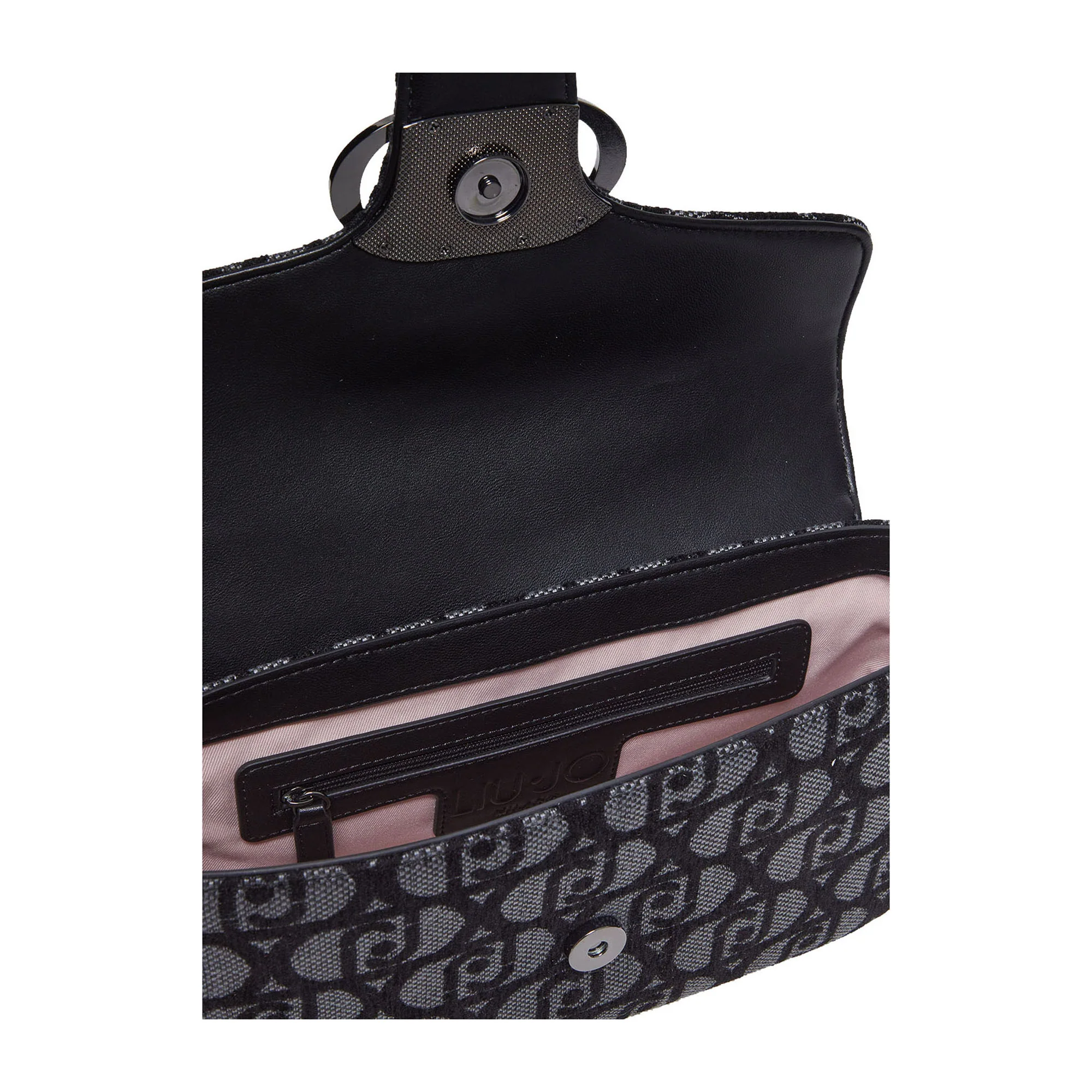 Borsa a spalla Donna in tessuto jacquard nero - Image 5