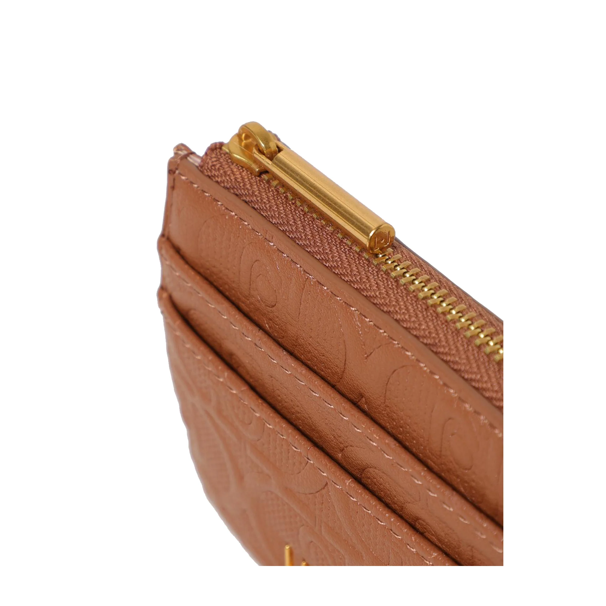 Portacarte con logo in rilievo Marrone - Image 3