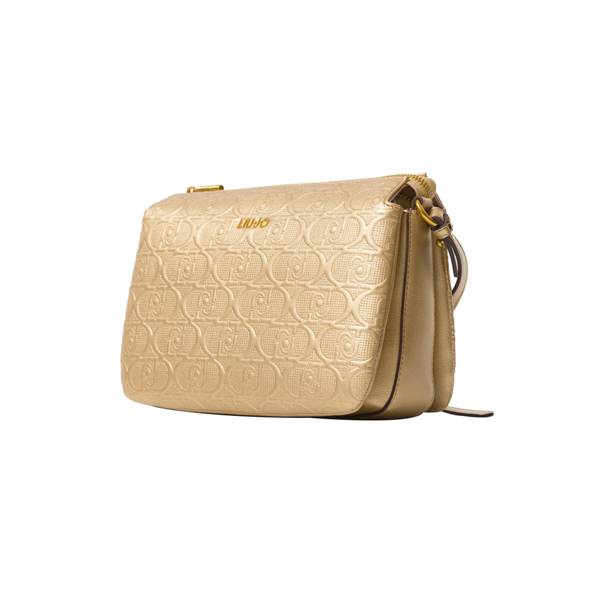 Borsa Donna a tracolla con logo all over Oro - Image 2