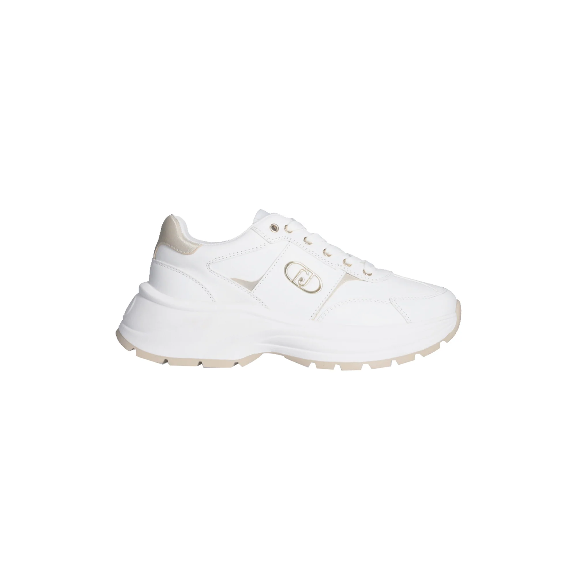 Sneakers Donna in pelle bianca con suola bold