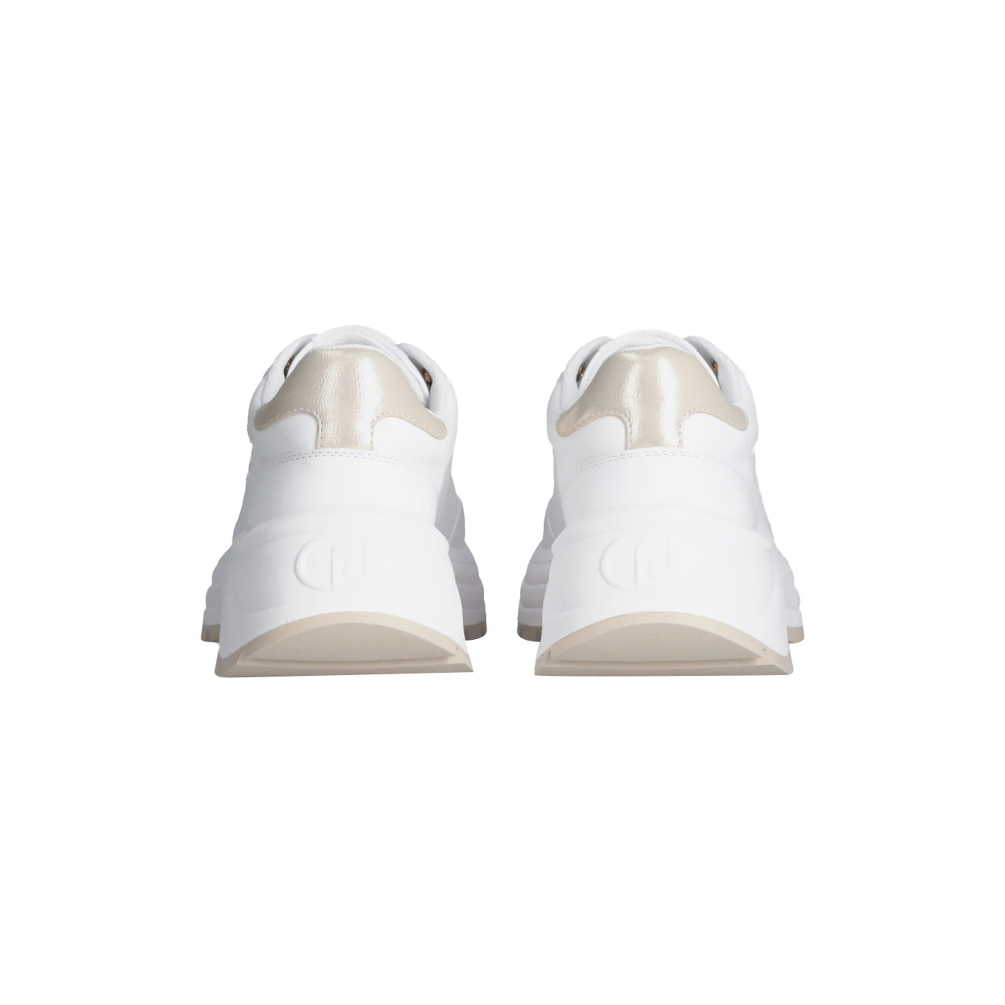 Sneakers Donna in pelle bianca con suola bold - Image 4