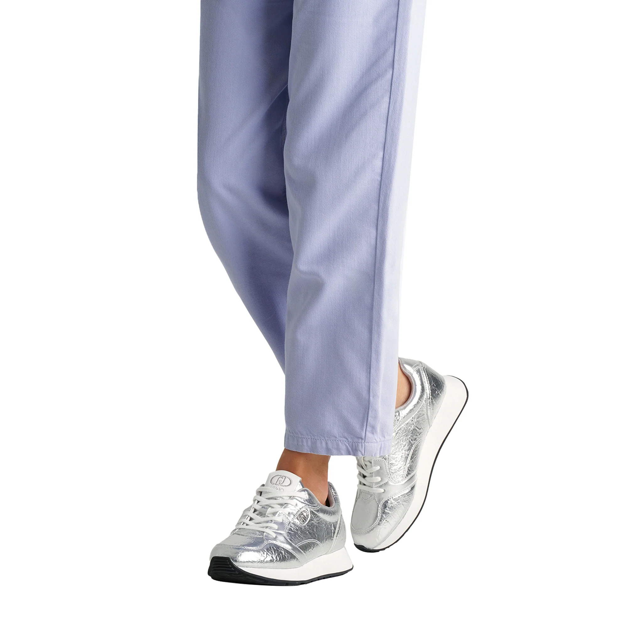 Sneakers Donna in crackle argento - Image 5