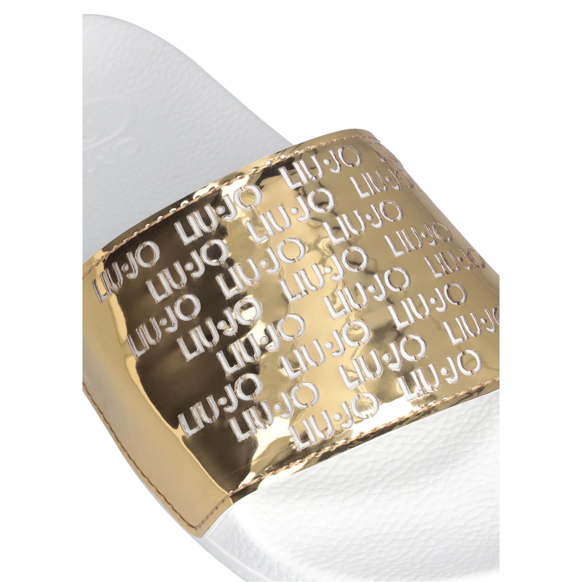 Ciabatte Donna Bianco con maxi fascia effetto laminato - Image 4