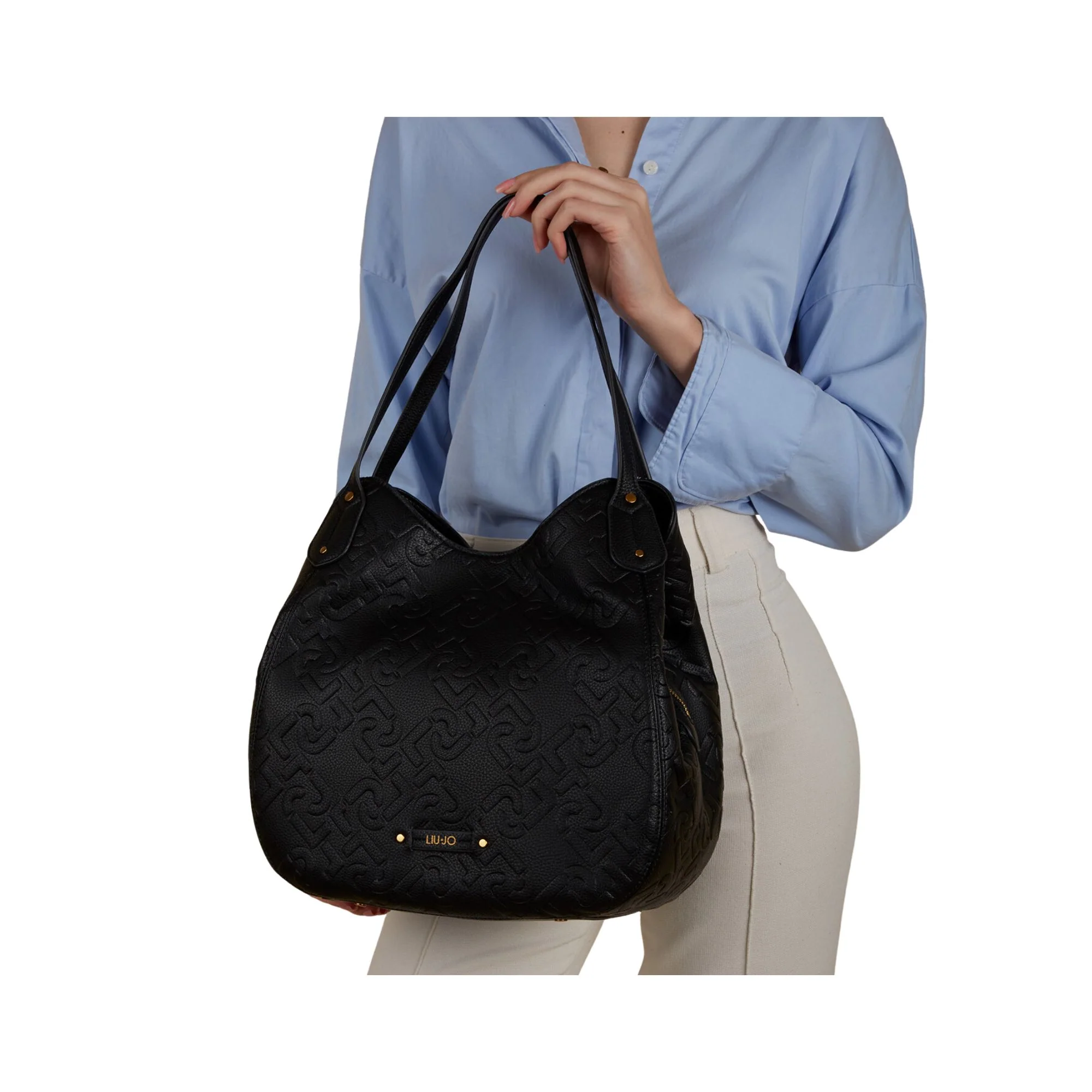 Borsa Donna inserti in pelle e logo all over - Image 10